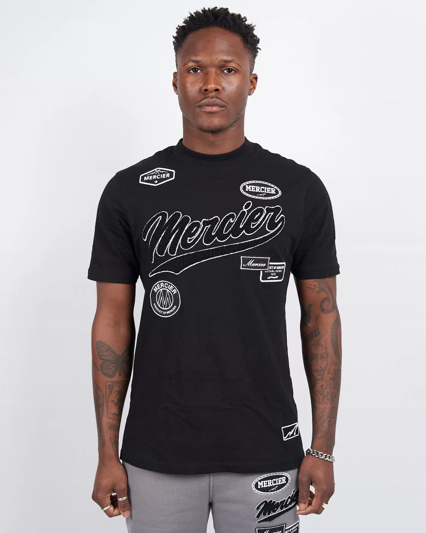 Homme Mercier Ensembles D'été | T-shirts<Black Teams Badge Tshirt