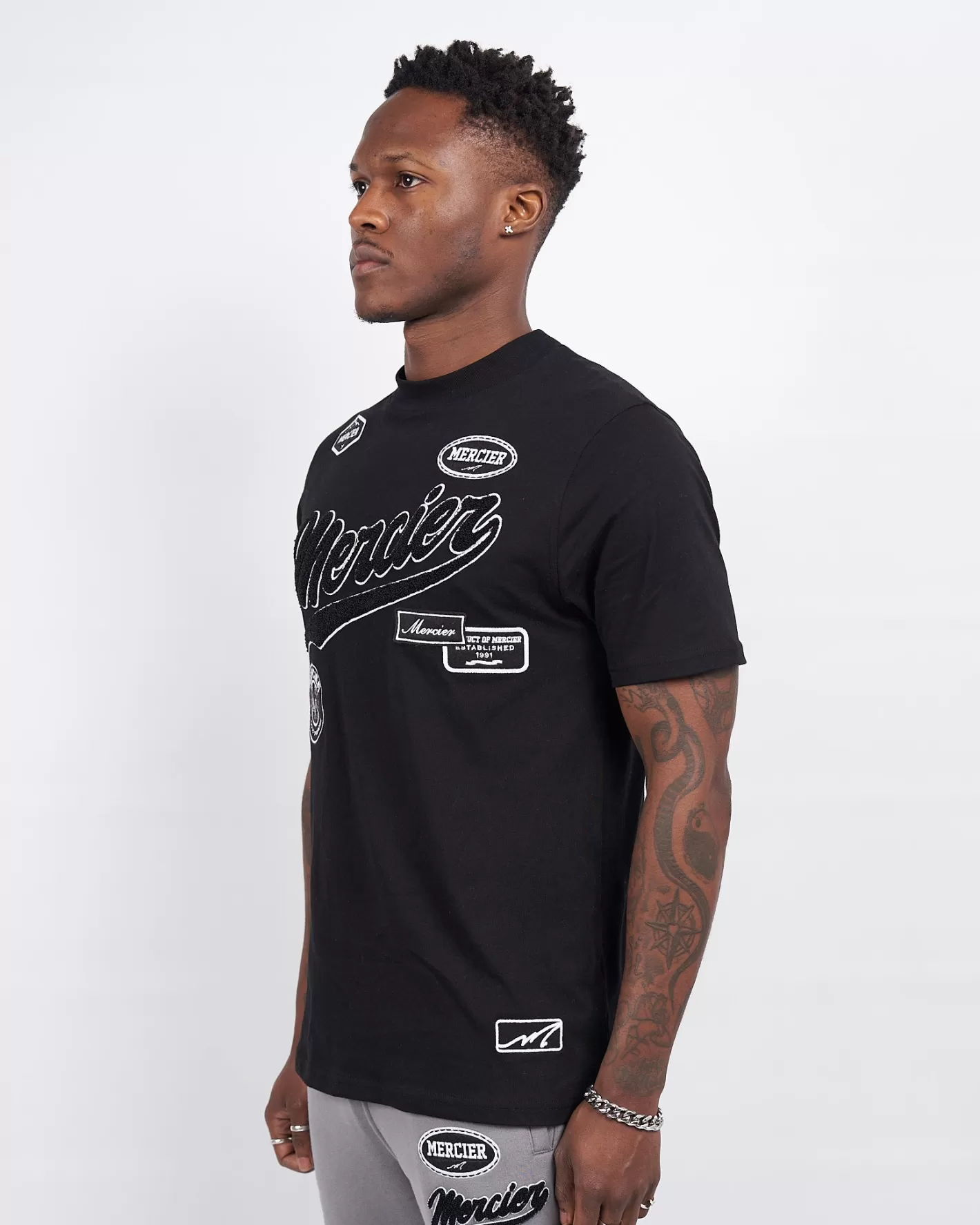 Homme Mercier Ensembles D'été | T-shirts<Black Teams Badge Tshirt
