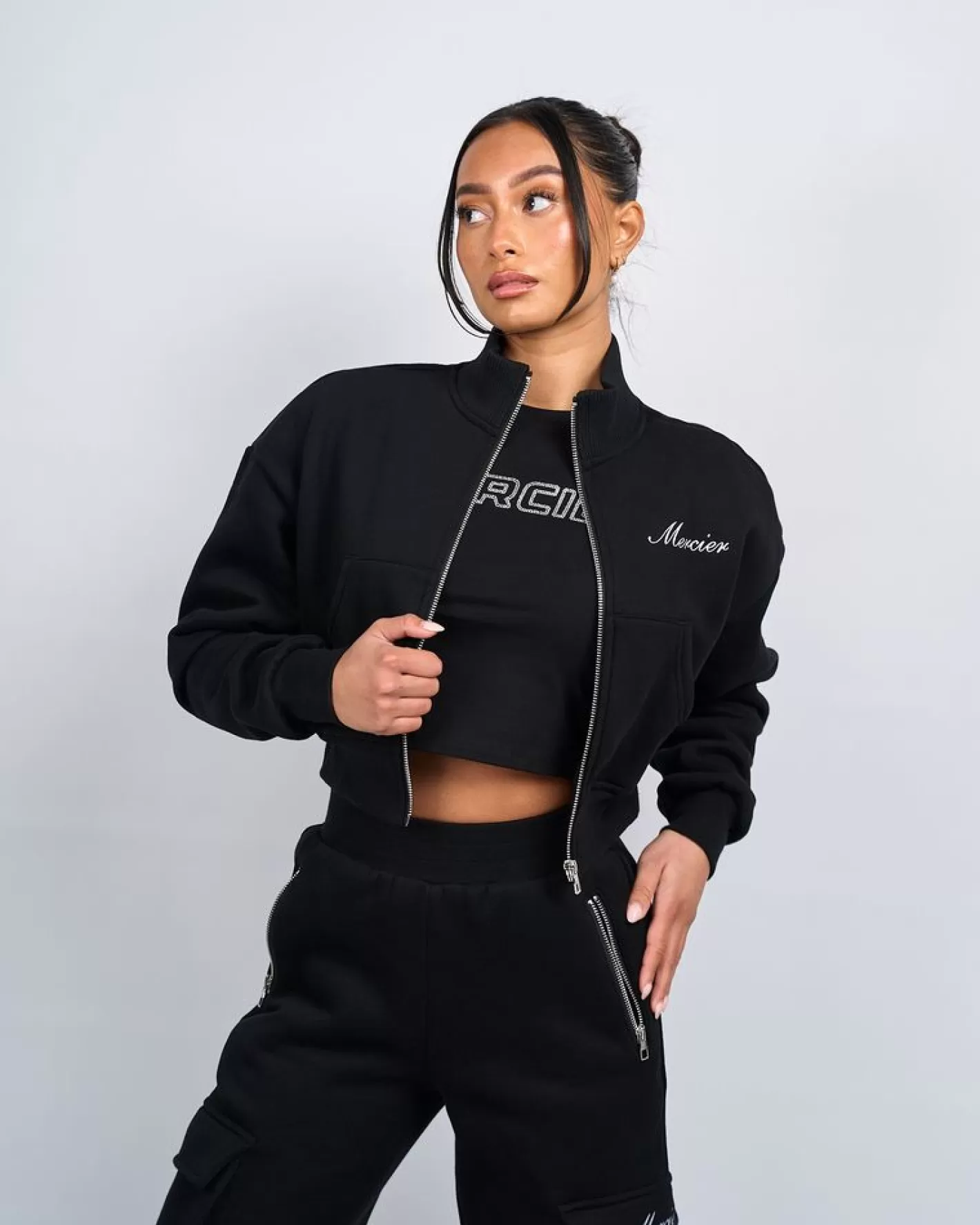 Femme Mercier Survêtements Pour Femmes<Blouson de survêtement en jersey Signature noir pour femme