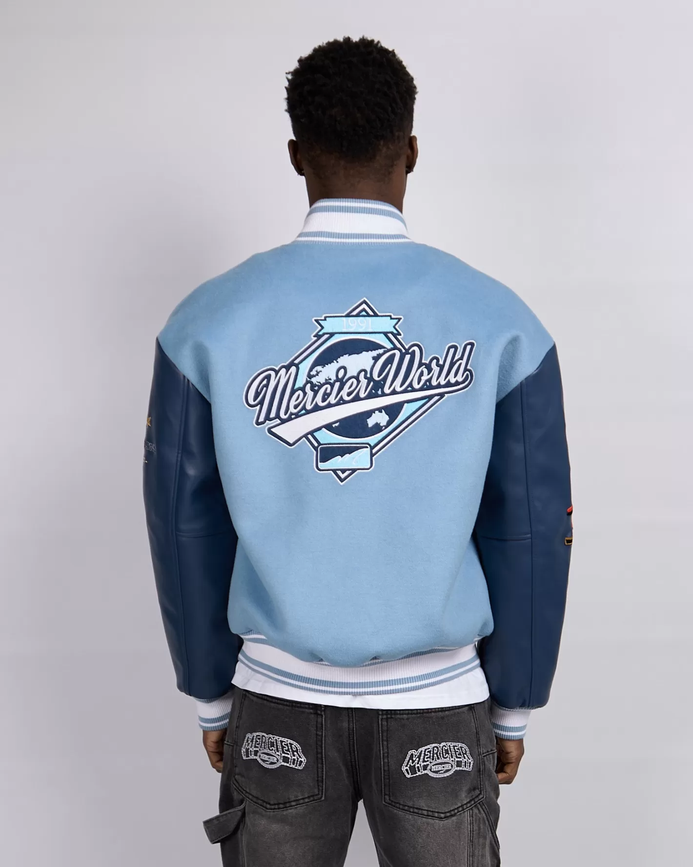 Homme Mercier Vestes<Blouson Rodman Varsity bleu marine Placid