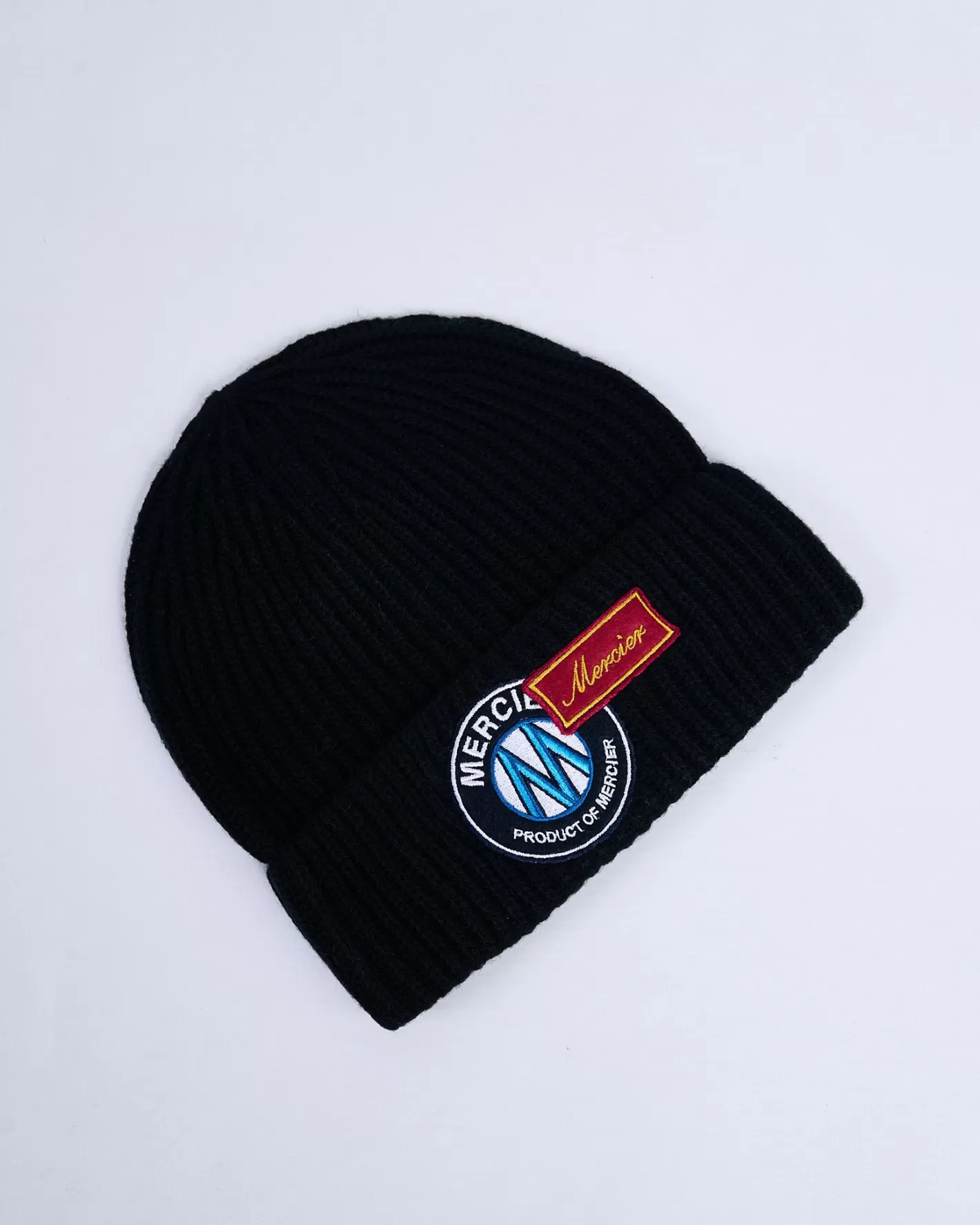Homme Mercier Accessoires | Couvre-chef<Bonnet côtelé noir AND Badge