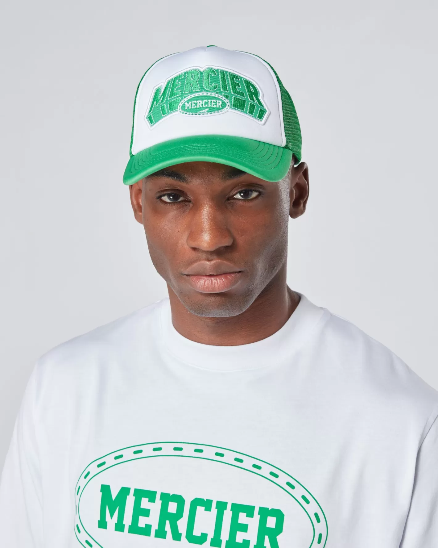 Homme Mercier Accessoires | Couvre-chef<Camionneur de mousse de cour blanc vert