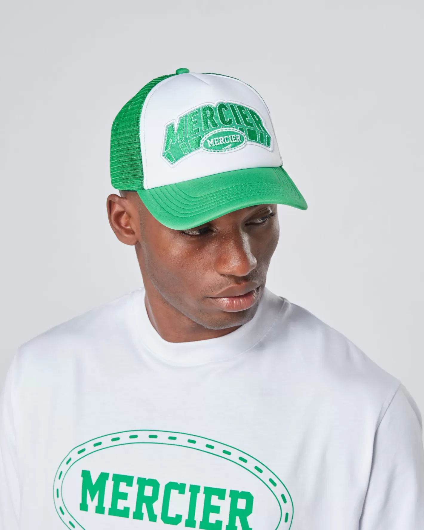 Homme Mercier Accessoires | Couvre-chef<Camionneur de mousse de cour blanc vert