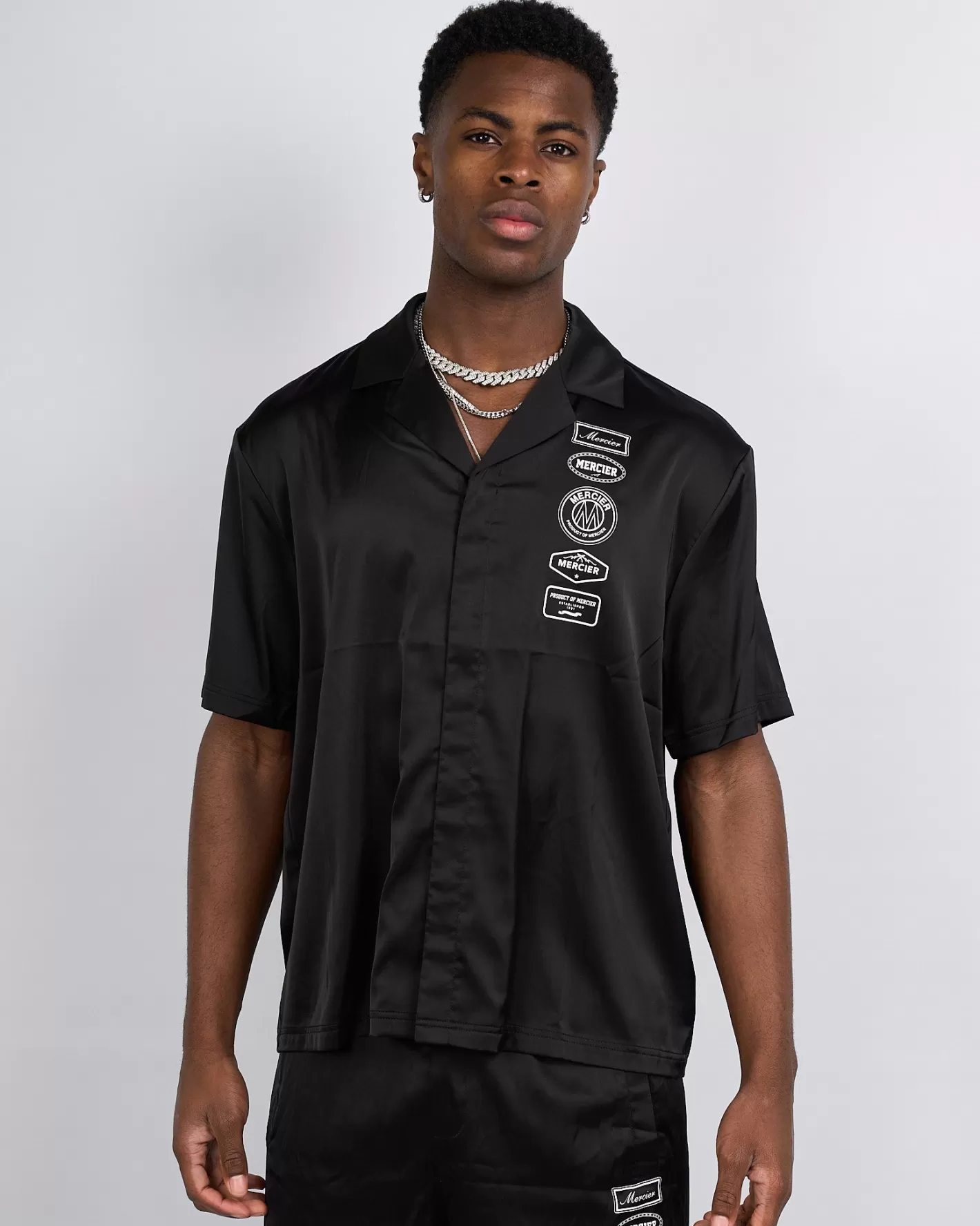 Homme Mercier Ensembles D'été<Chemise noire 2.0 Badge Resort
