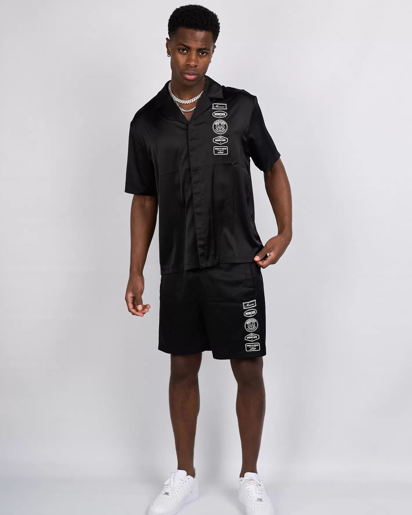 Homme Mercier Ensembles D'été<Chemise noire 2.0 Badge Resort