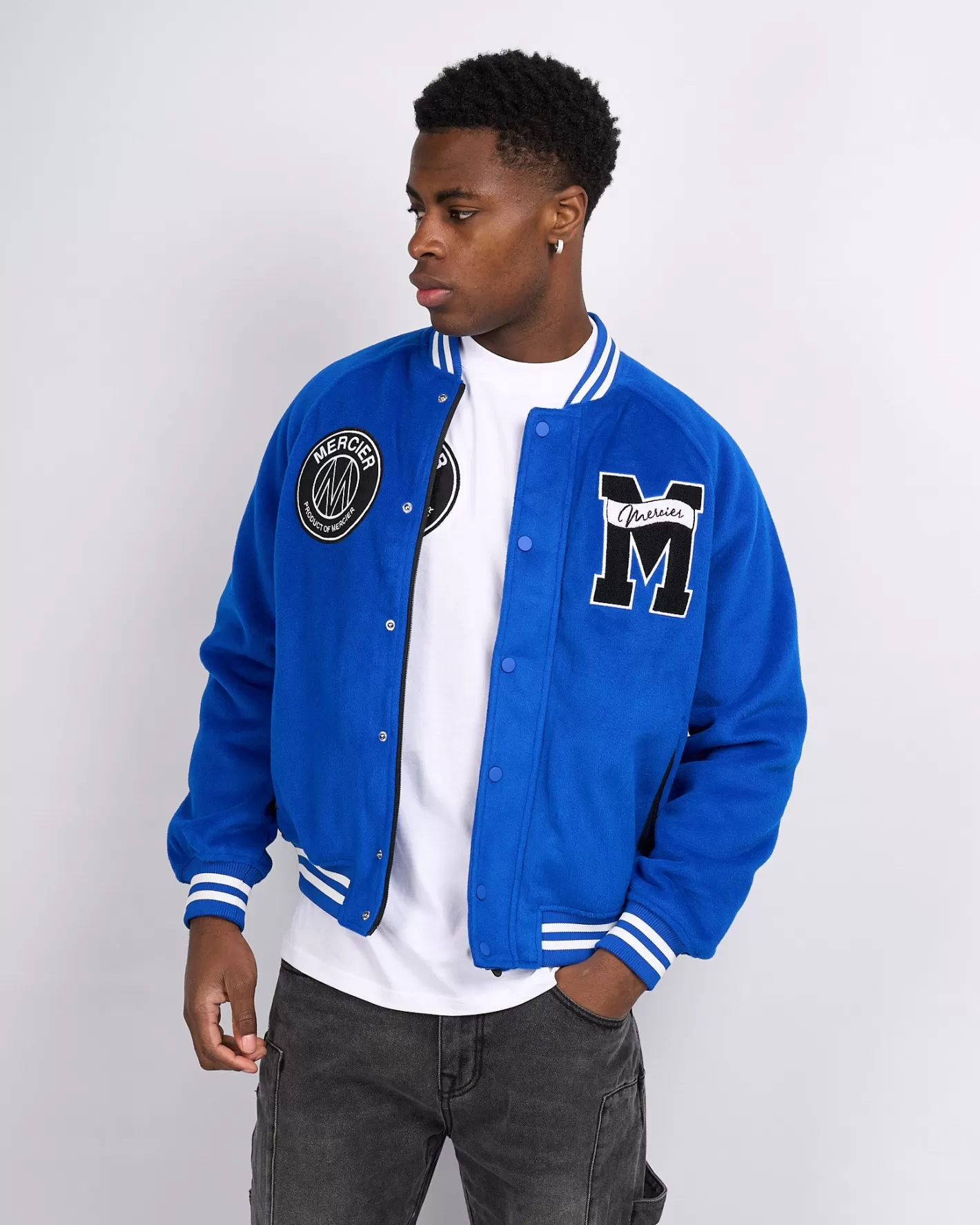 Homme Mercier Vestes<Cobalt Baseball Jacket