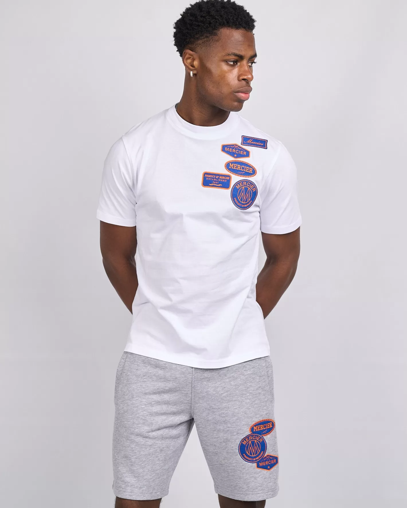 Homme Mercier Ensembles D'été | T-shirts<Contraste blanc et Badge Vestrt