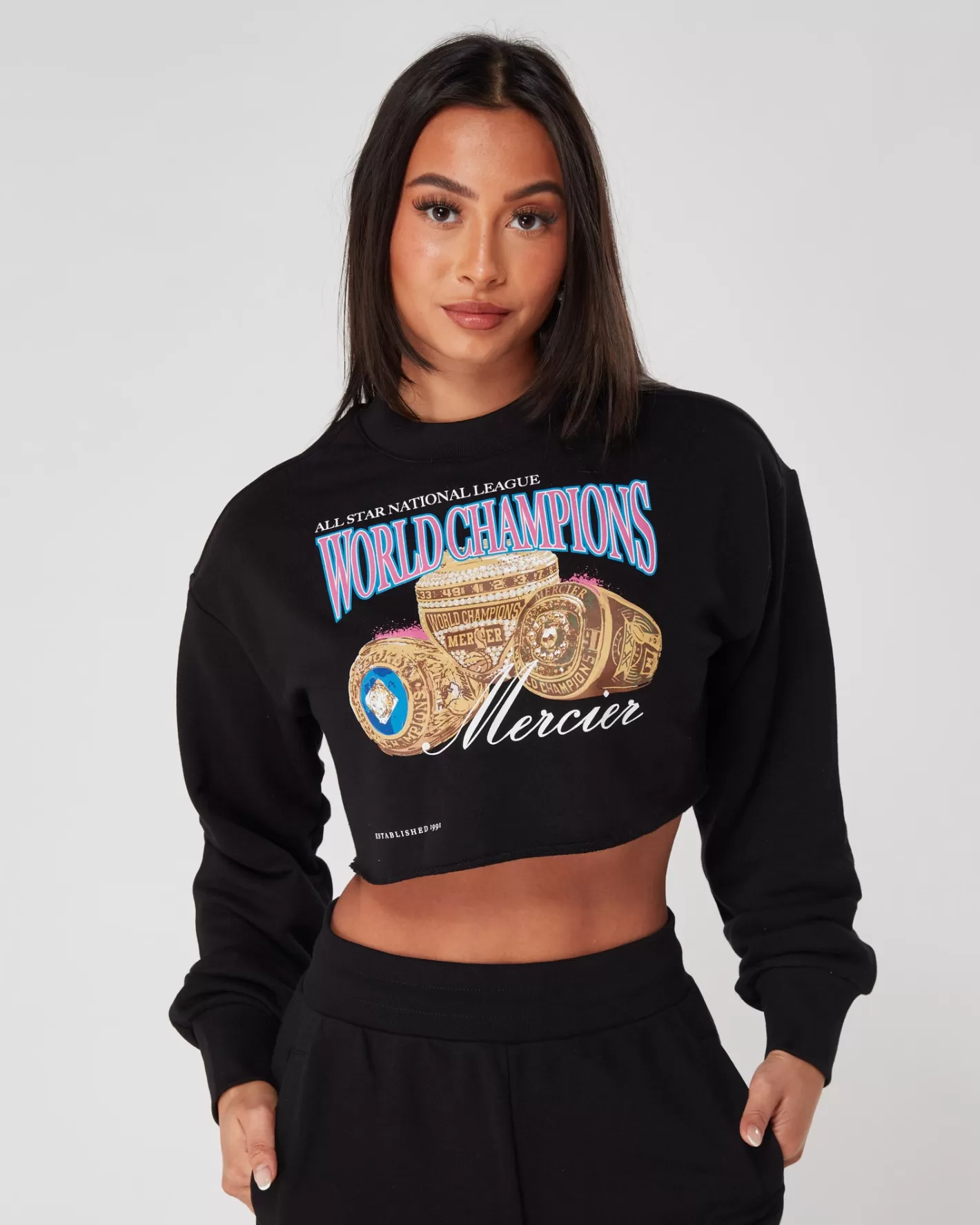Femme Mercier Outlet Femmes | Hauts Pour Femmes 23<Crop World Champions Noir