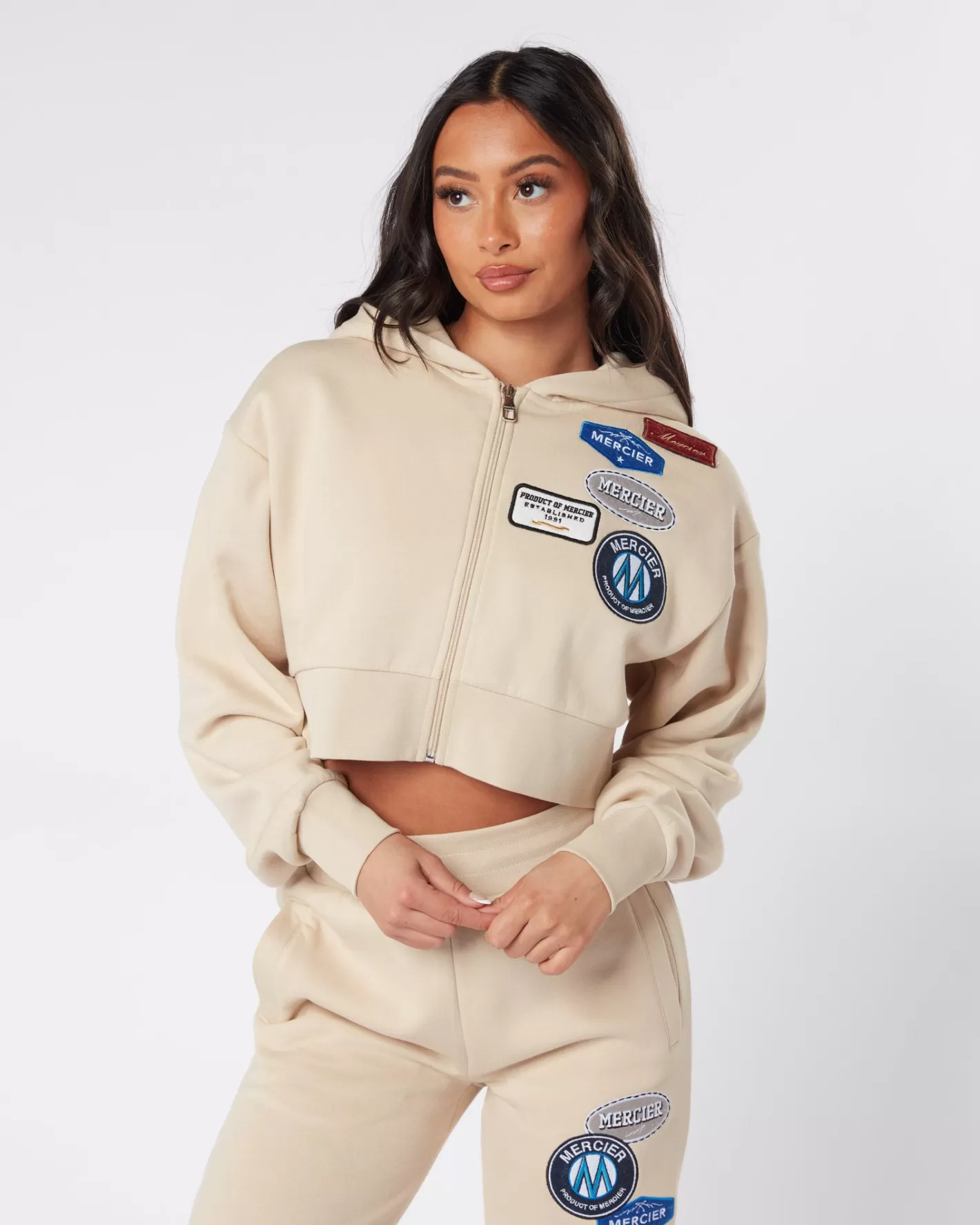 Femme Mercier Outlet Femmes<Femmes Almond OG Badge Cropped Zip Up