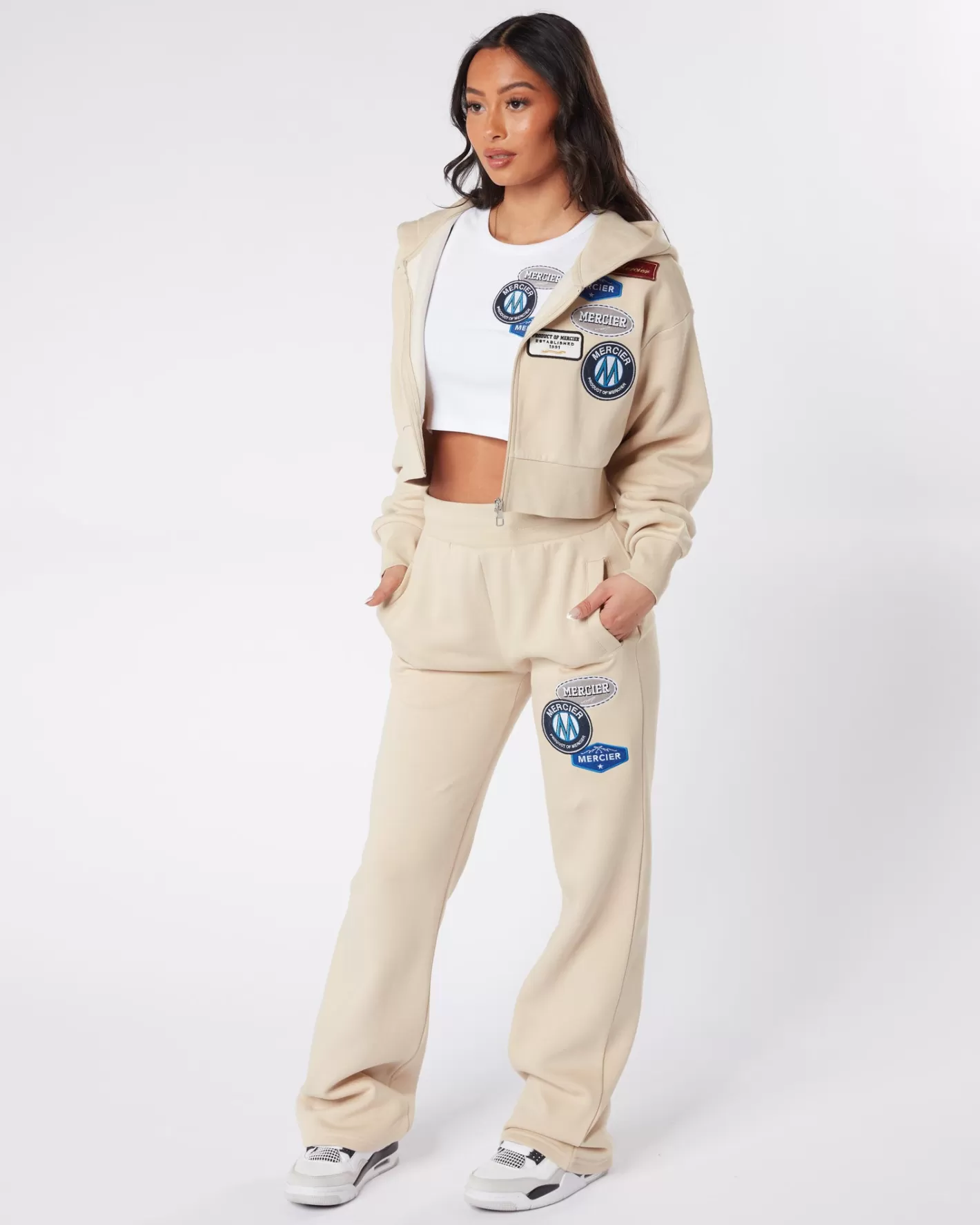 Femme Mercier Outlet Femmes<Femmes Almond OG Badge Cropped Zip Up