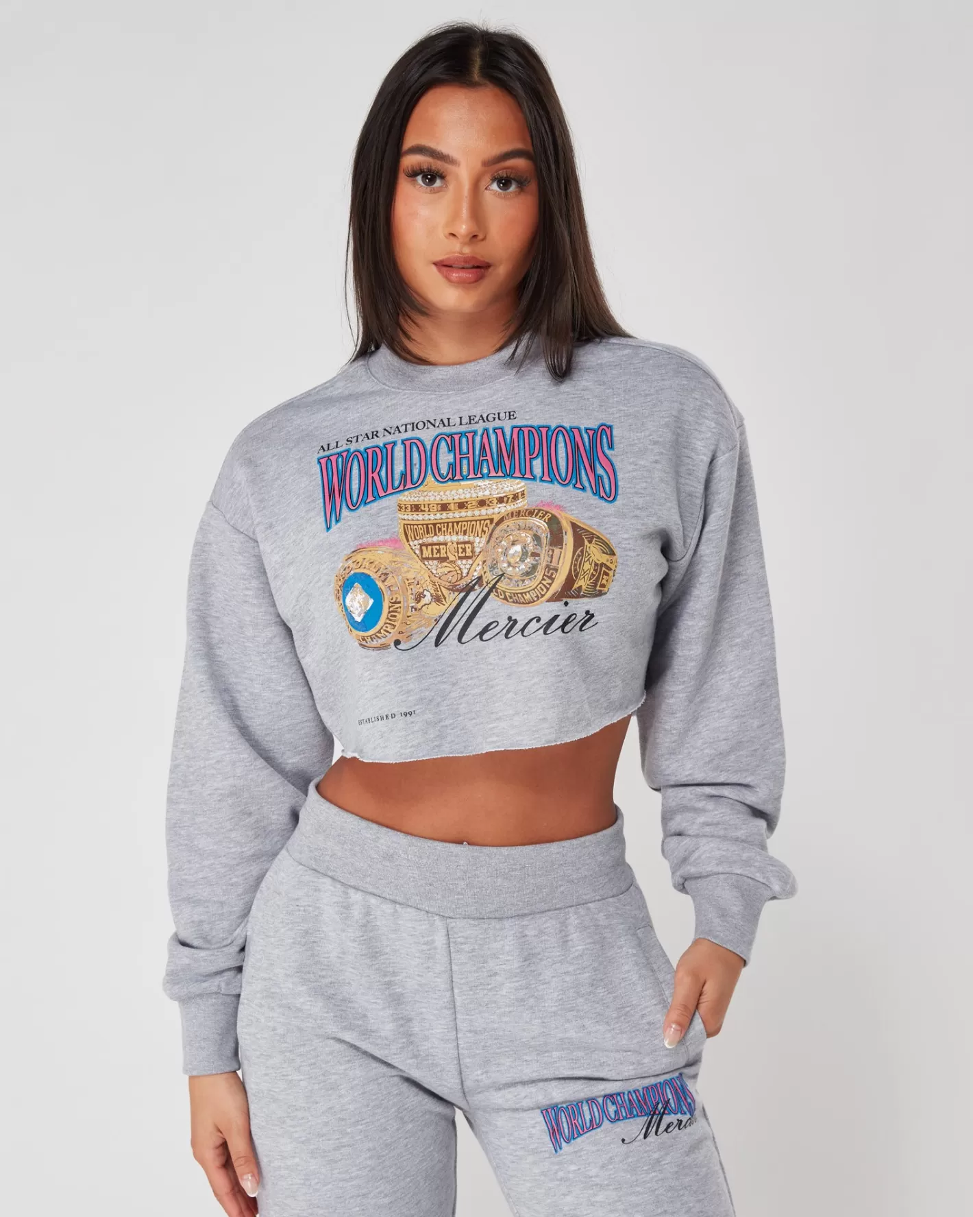 Femme Mercier Outlet Femmes | Hauts Pour Femmes 23<Femmes Gris Marl Champions Crop Crewneck