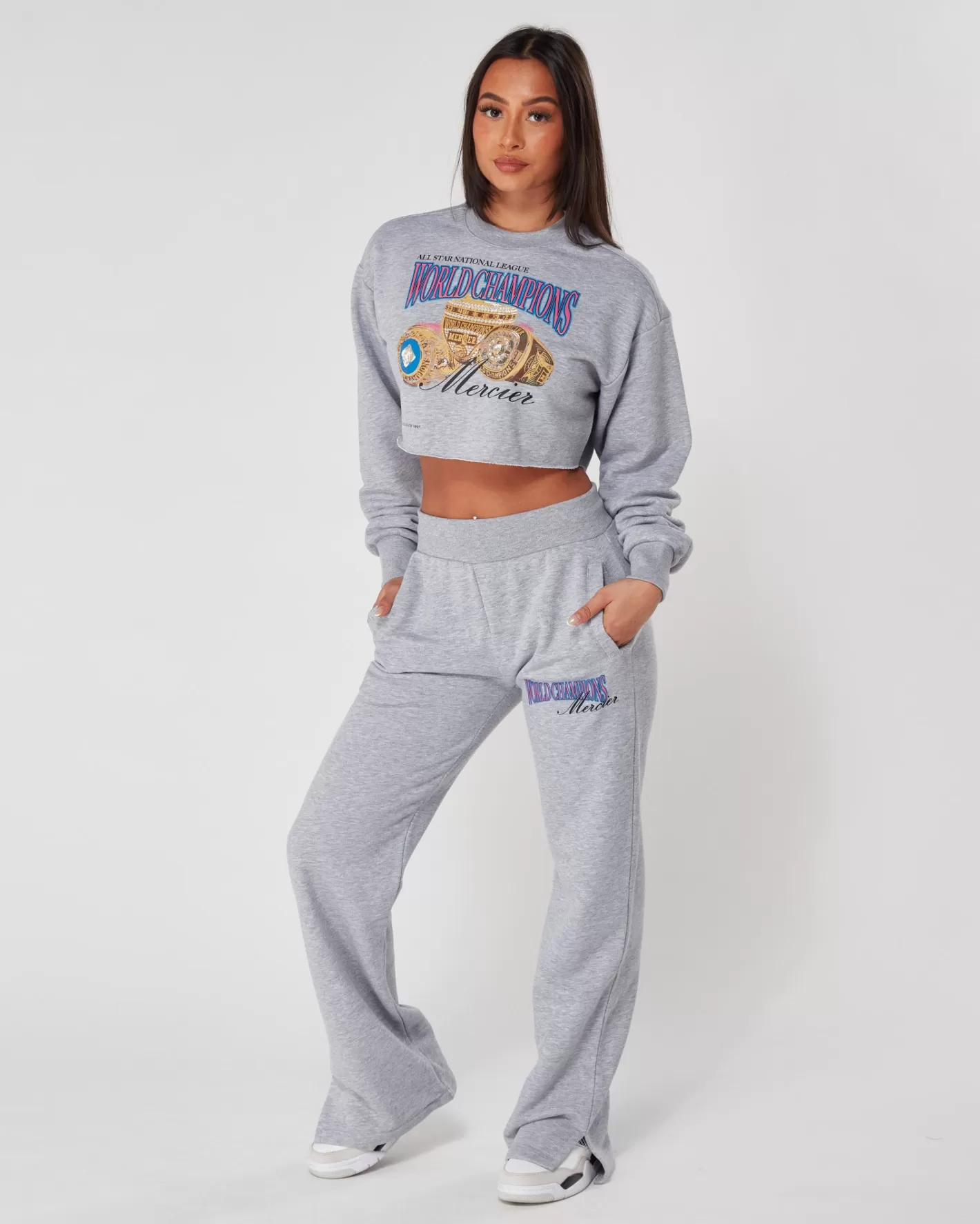 Femme Mercier Outlet Femmes | Hauts Pour Femmes 23<Femmes Gris Marl Champions Crop Crewneck