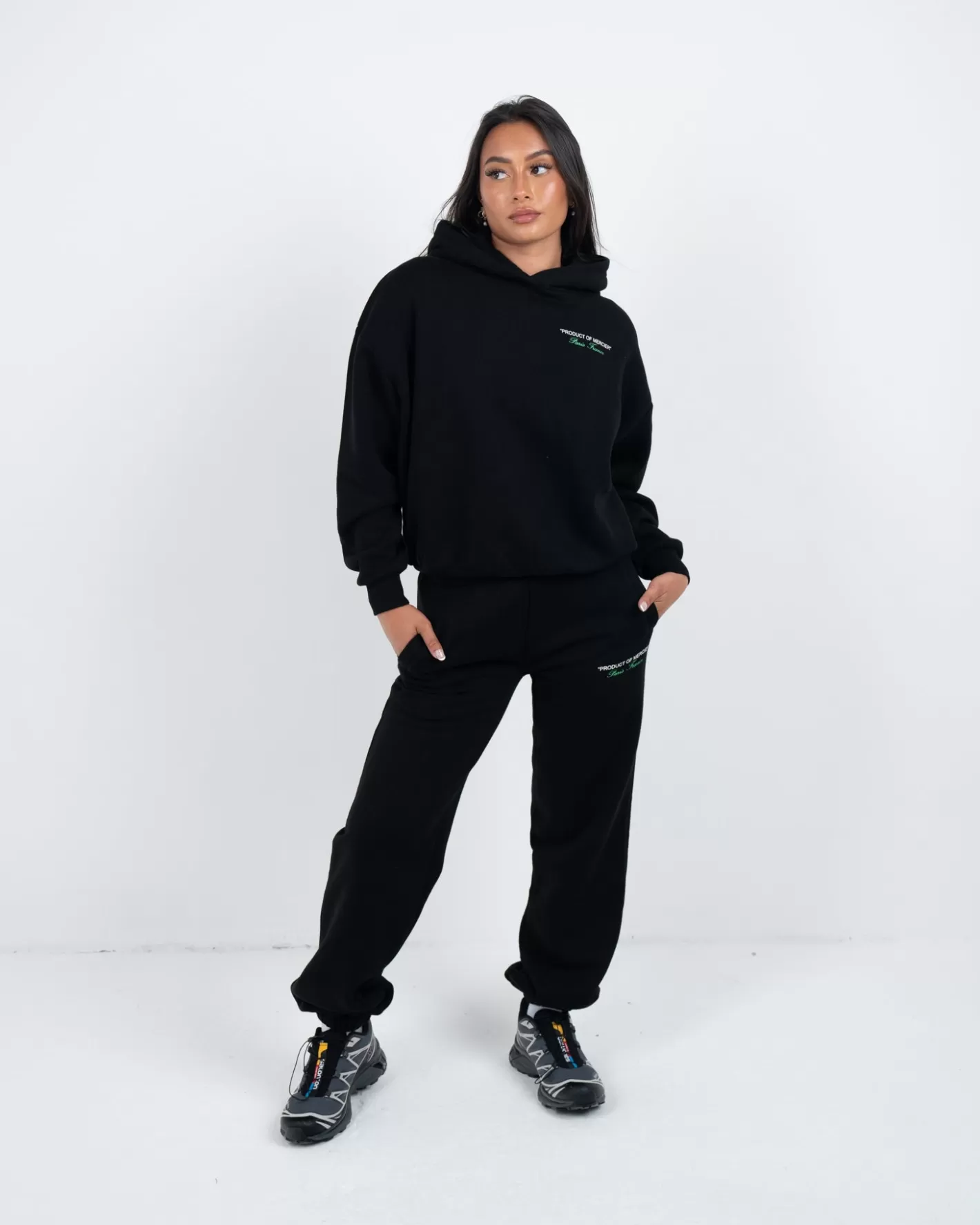 Femme Mercier Outlet Femmes<Femmes Noir Vert Produit de Joggers