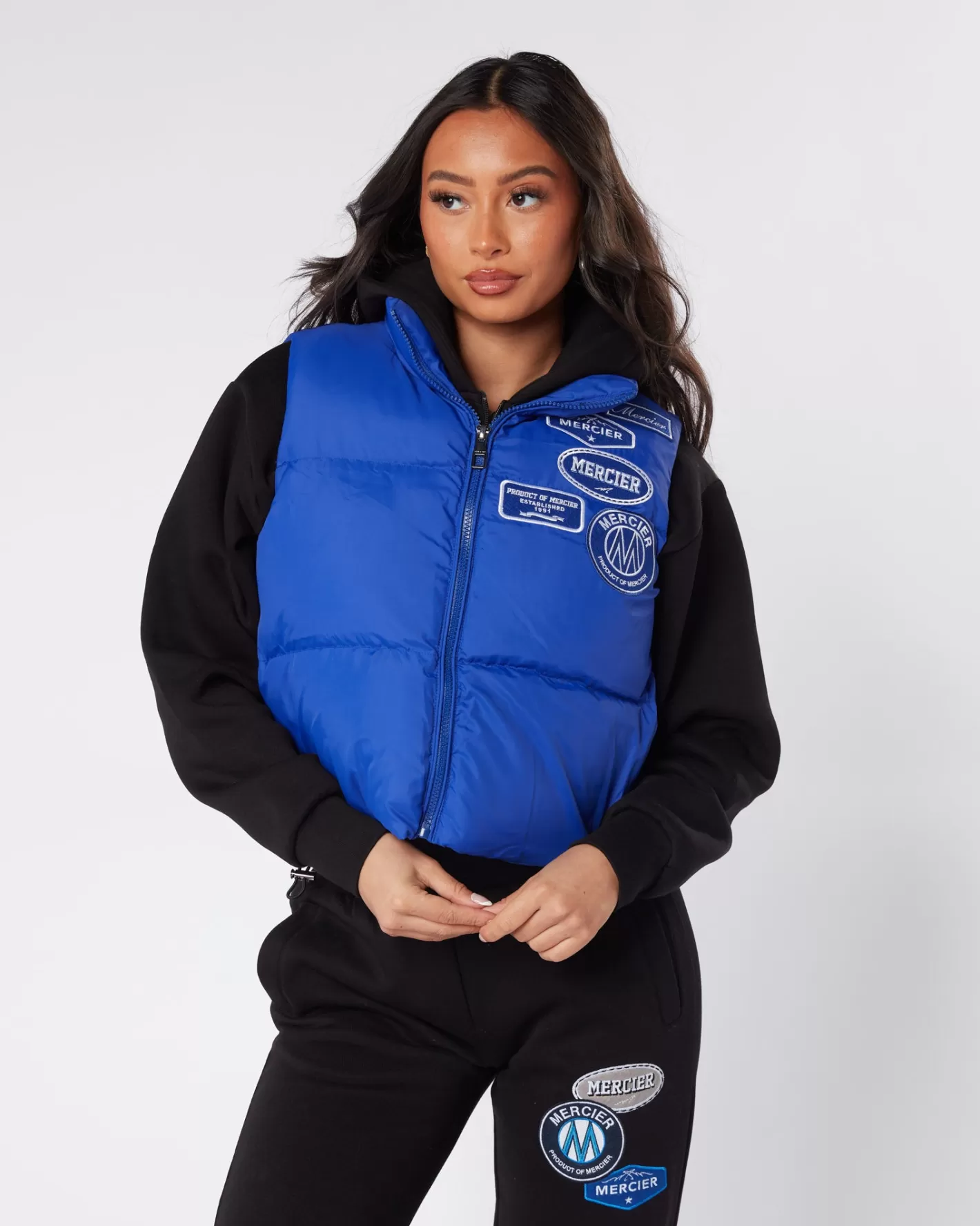 Femme Mercier Vêtements D'extérieur Pour Femmes<Gilet d'insigne tonal de cobalt des femmes