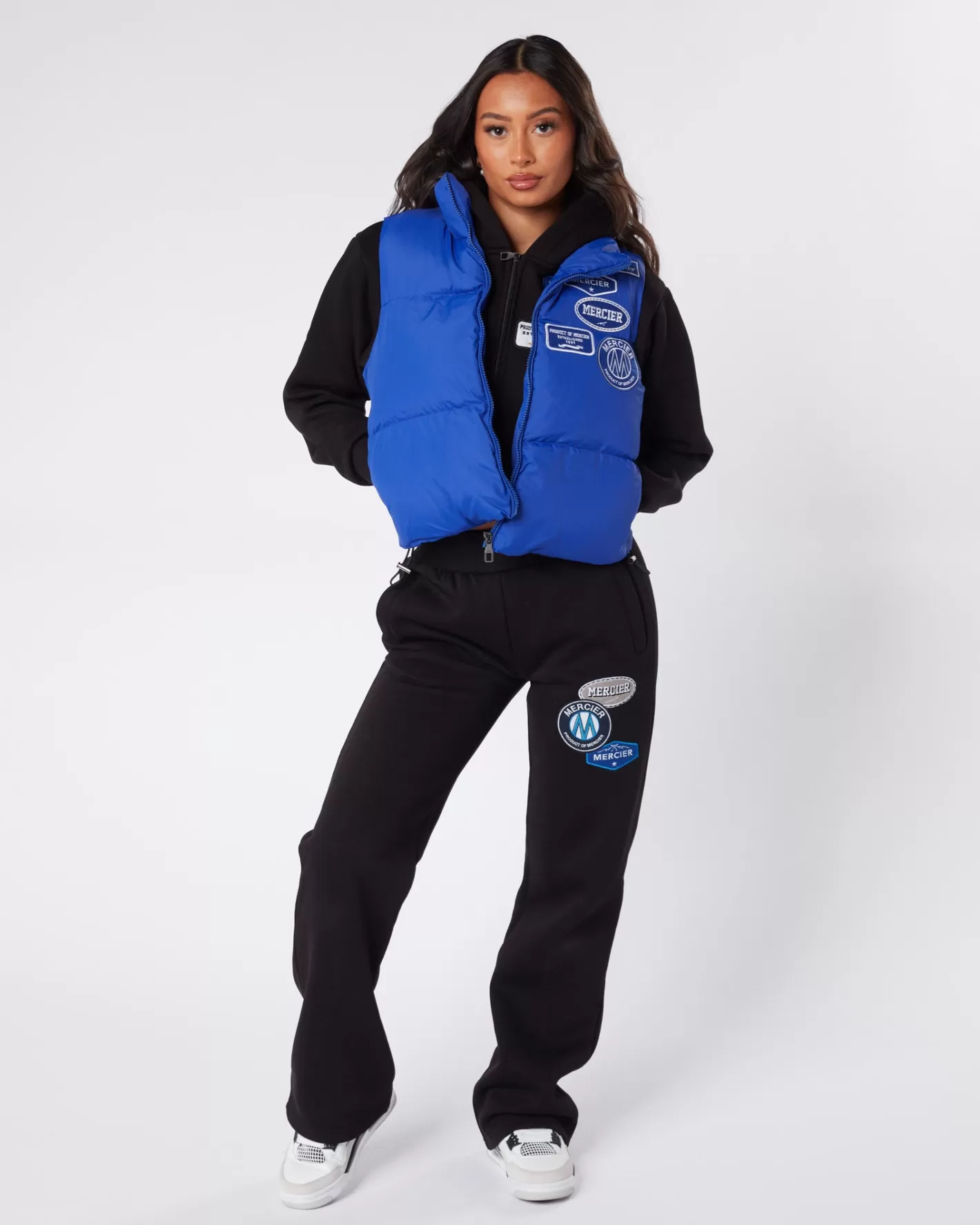Femme Mercier Vêtements D'extérieur Pour Femmes<Gilet d'insigne tonal de cobalt des femmes