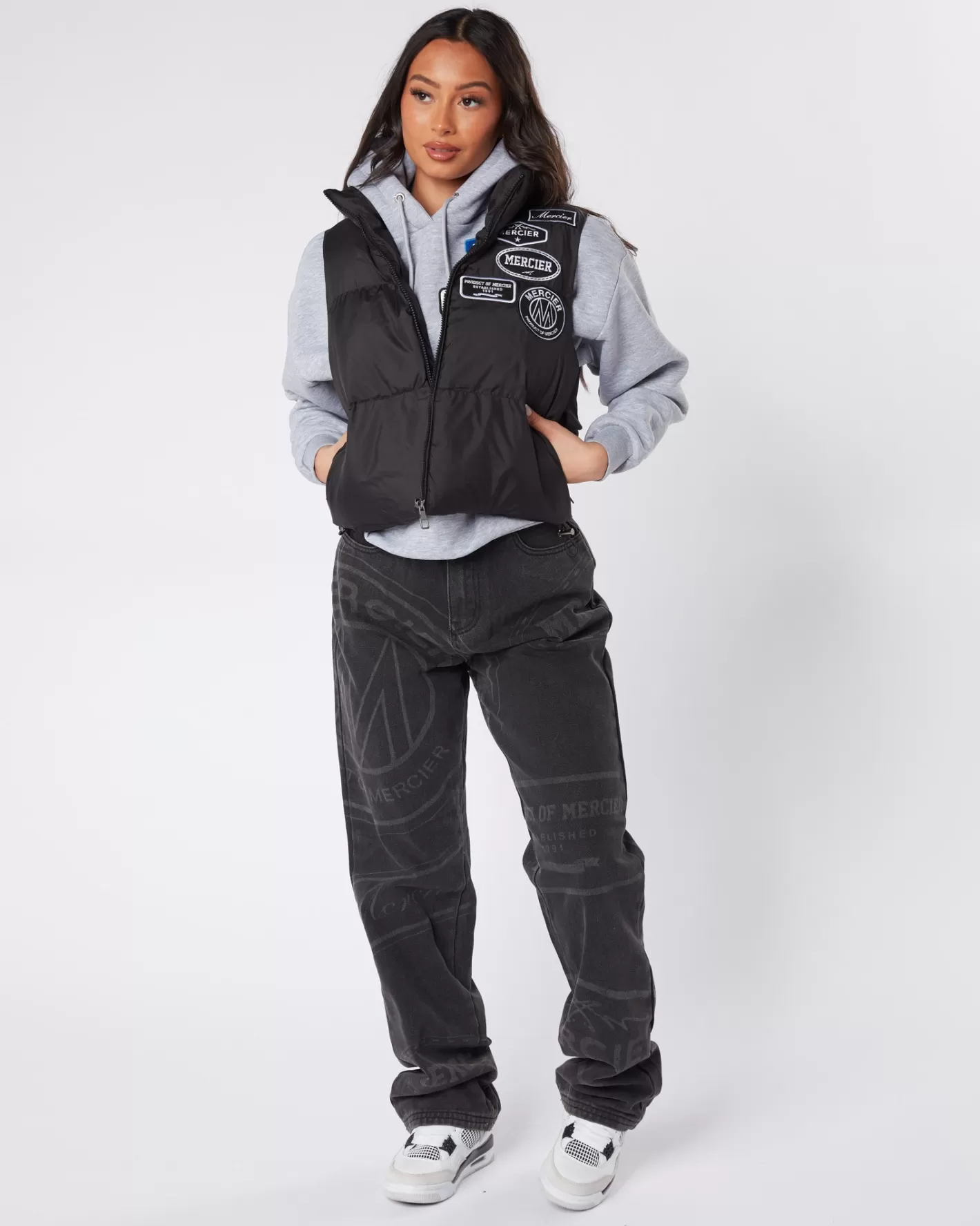 Femme Mercier Vêtements D'extérieur Pour Femmes<Gilet Mono Badge Noir Pour Femmes