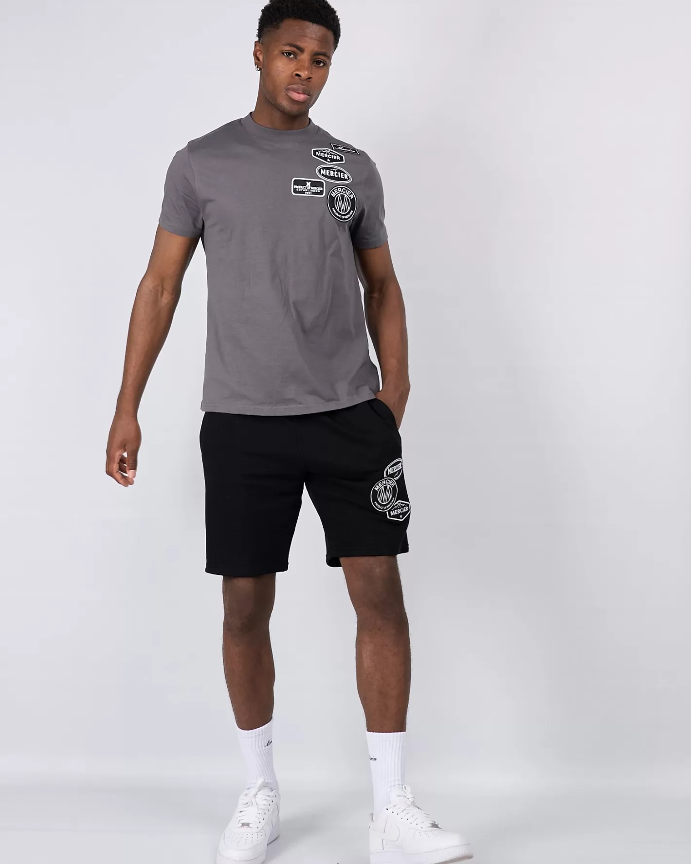 Homme Mercier T-shirts<Gris Magnet Mono Badge Tshirt