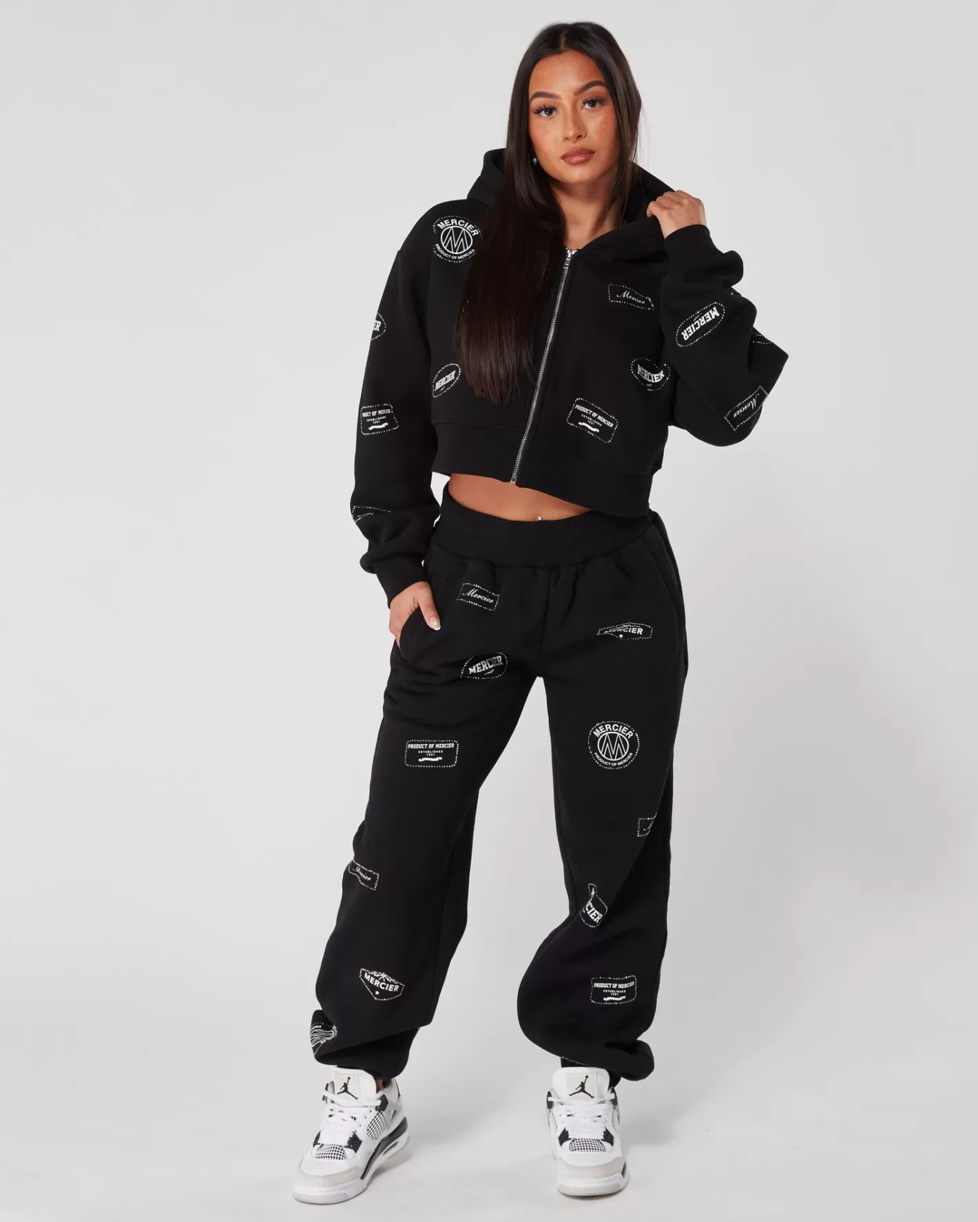 Femme Mercier Pantalons De Jogging/leggings Pour Femmes | Survêtements Pour Femmes<Joggers noirs Diamante Badge pour femme