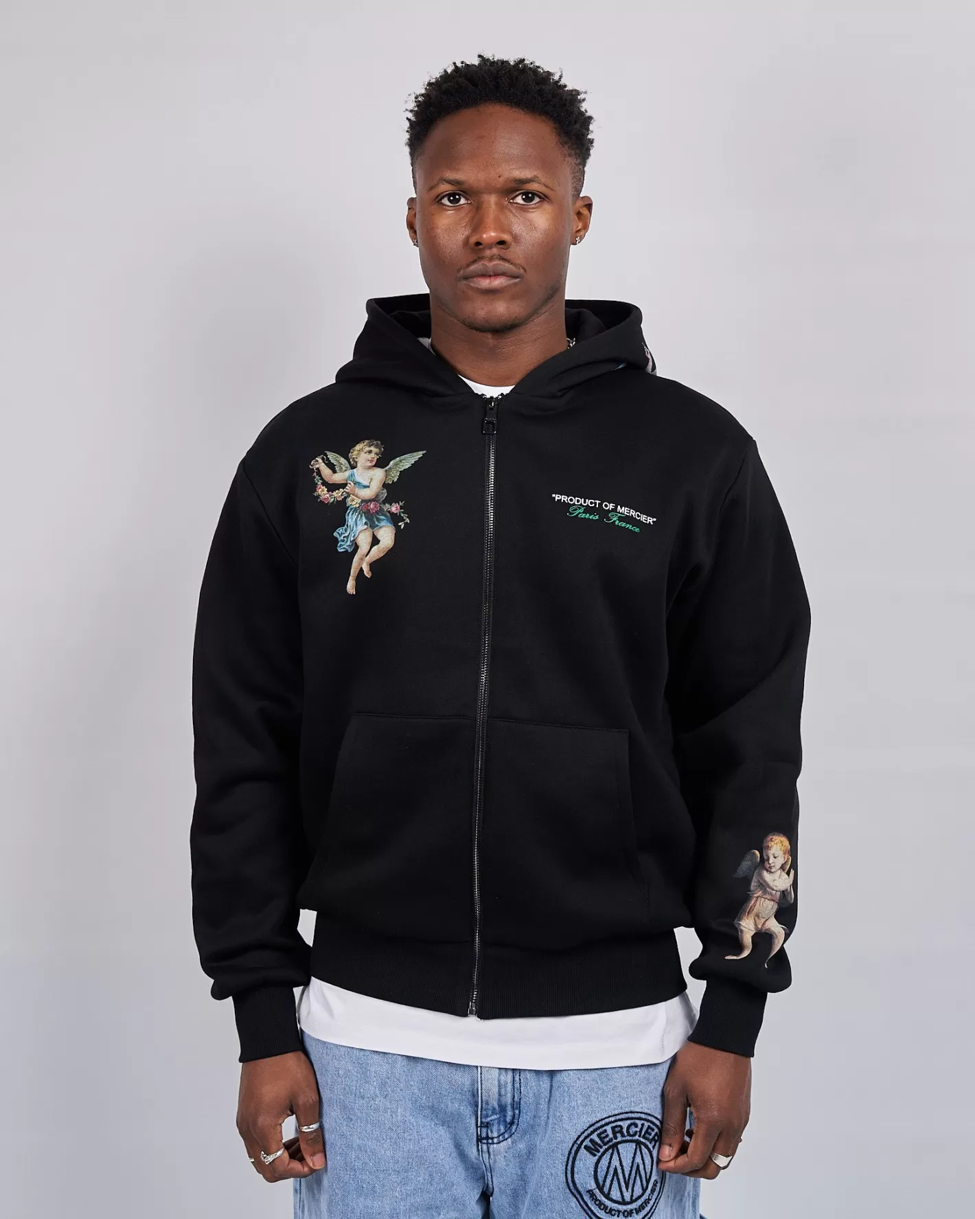 Homme Mercier Hauts De Survêtement/sweats À Capuche<Noir Angelo Product Of Zip Sweats à capuche
