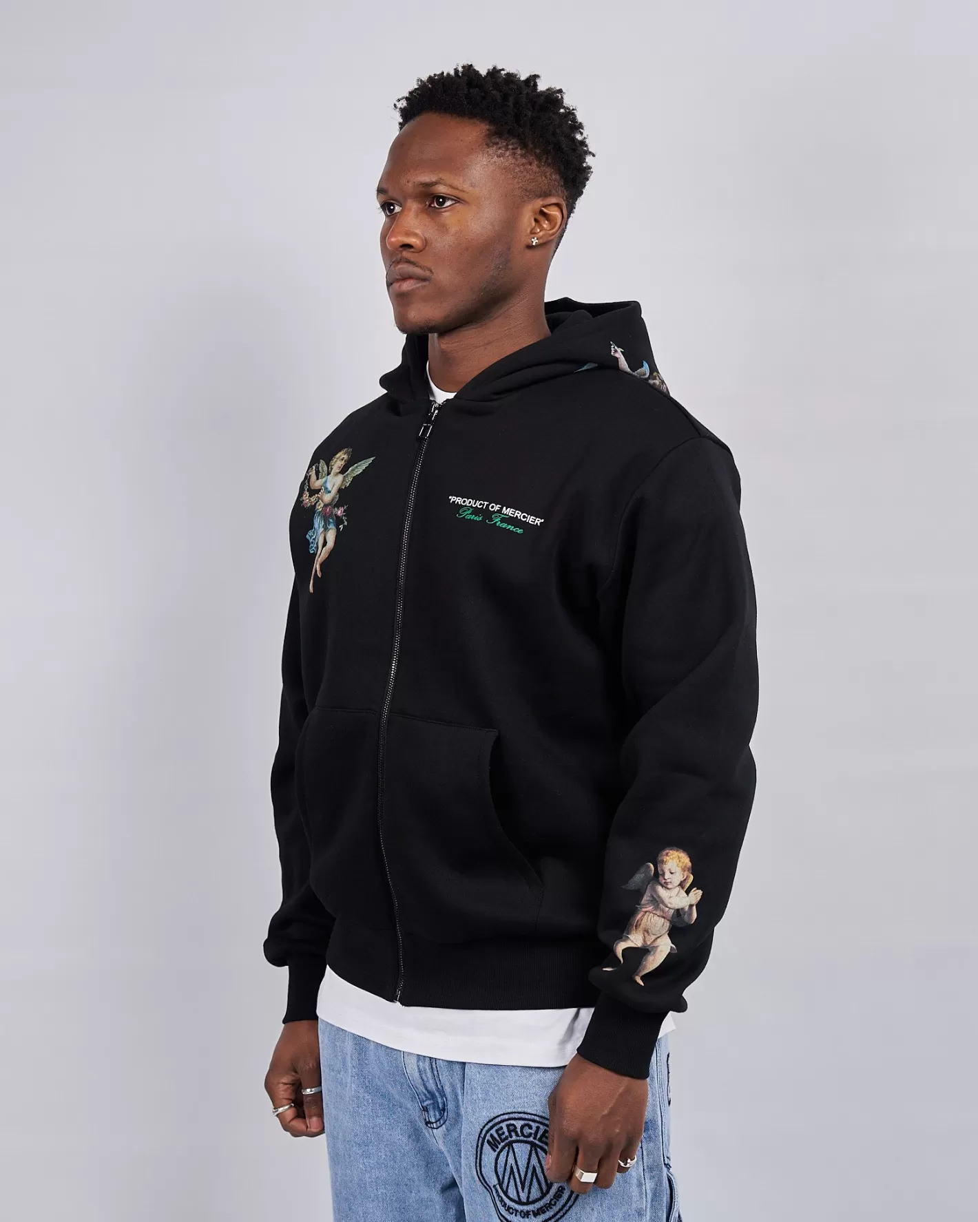 Homme Mercier Hauts De Survêtement/sweats À Capuche<Noir Angelo Product Of Zip Sweats à capuche