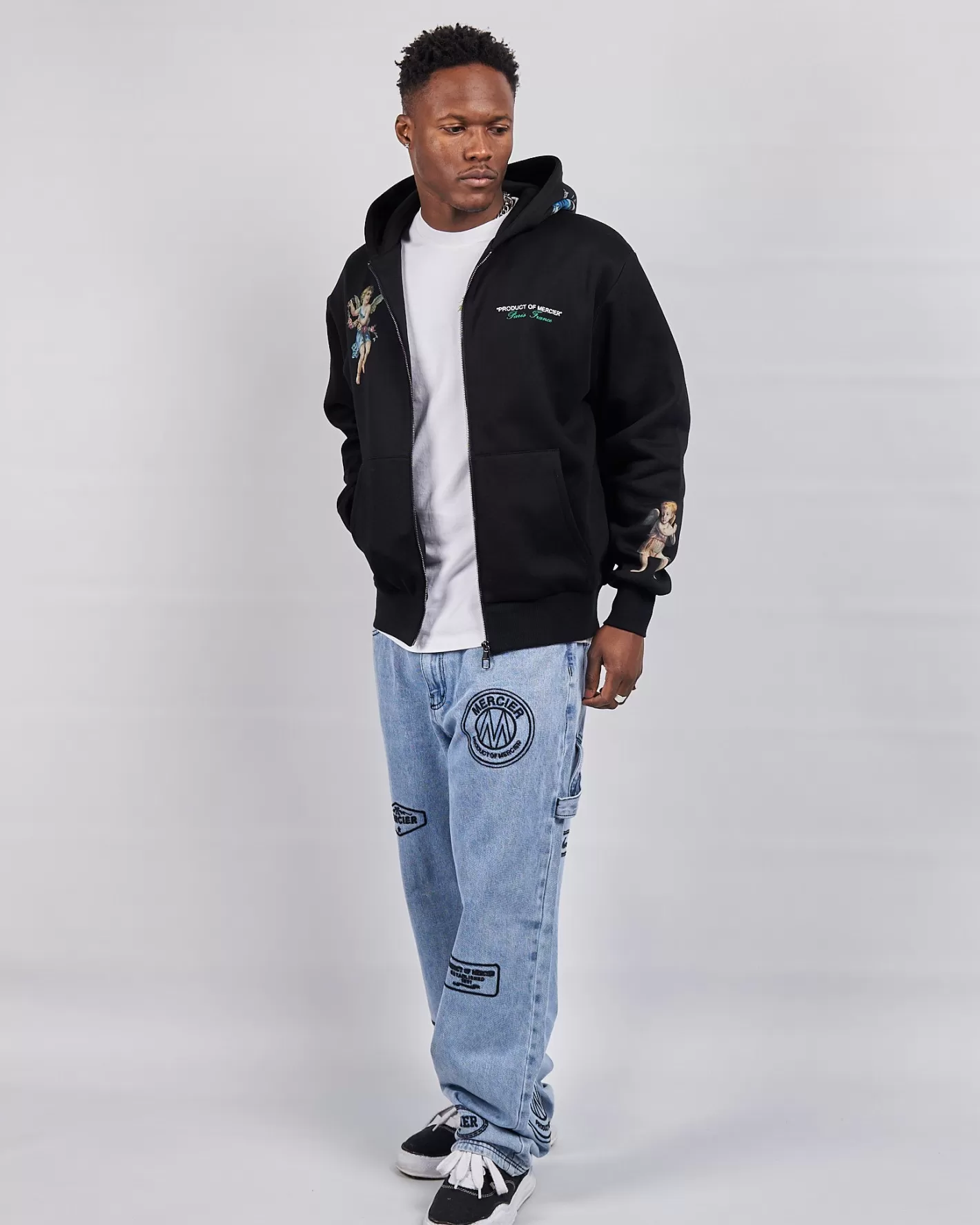 Homme Mercier Hauts De Survêtement/sweats À Capuche<Noir Angelo Product Of Zip Sweats à capuche