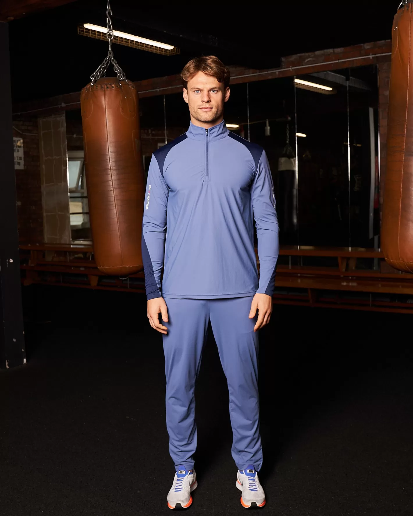 Homme Mercier Pbk//mercier<PBK // Performance 1/4 Manches Longues Bleu Pétrole