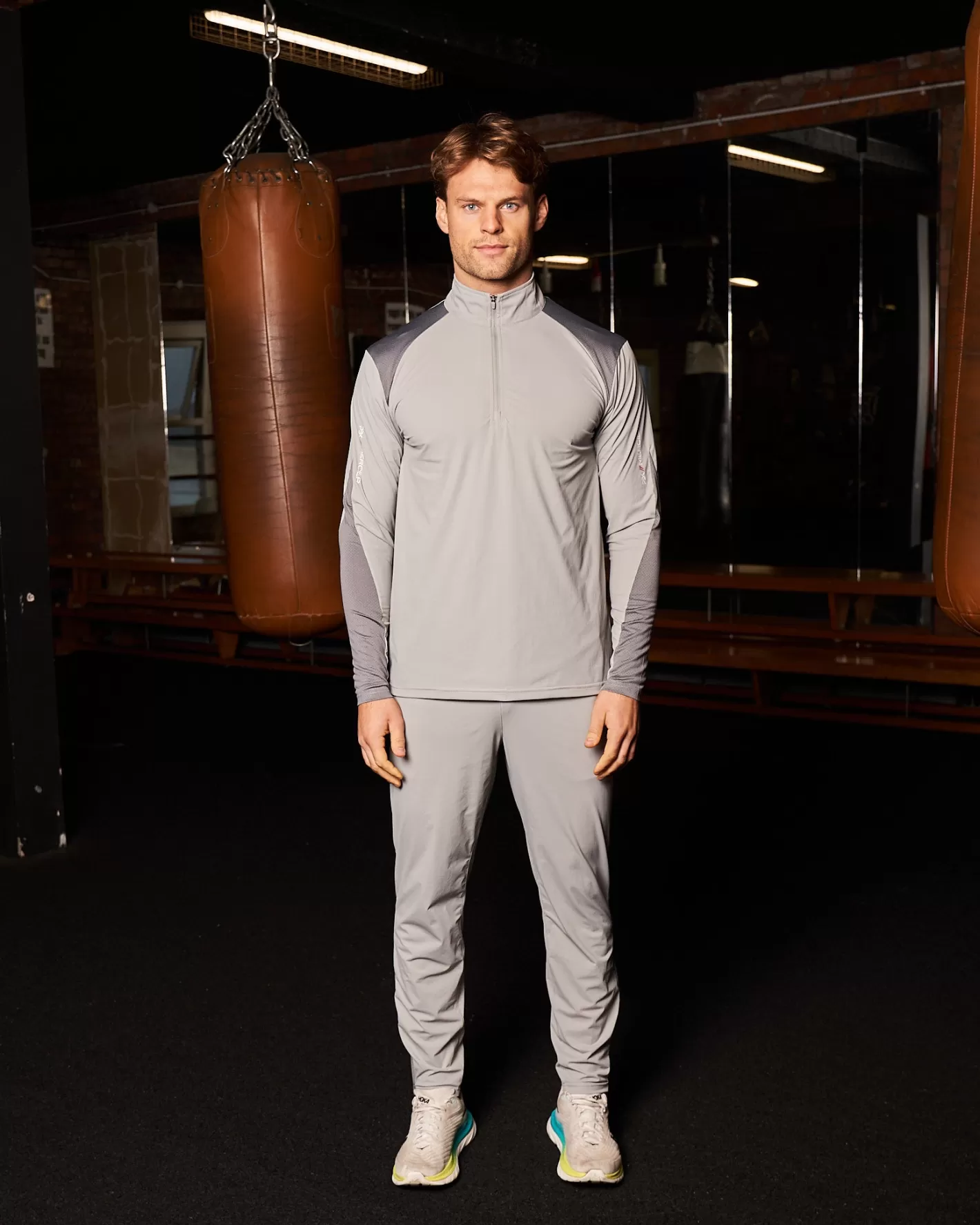 Homme Mercier Pbk//mercier<PBK // Performance 1/4 Manches Longues Gris