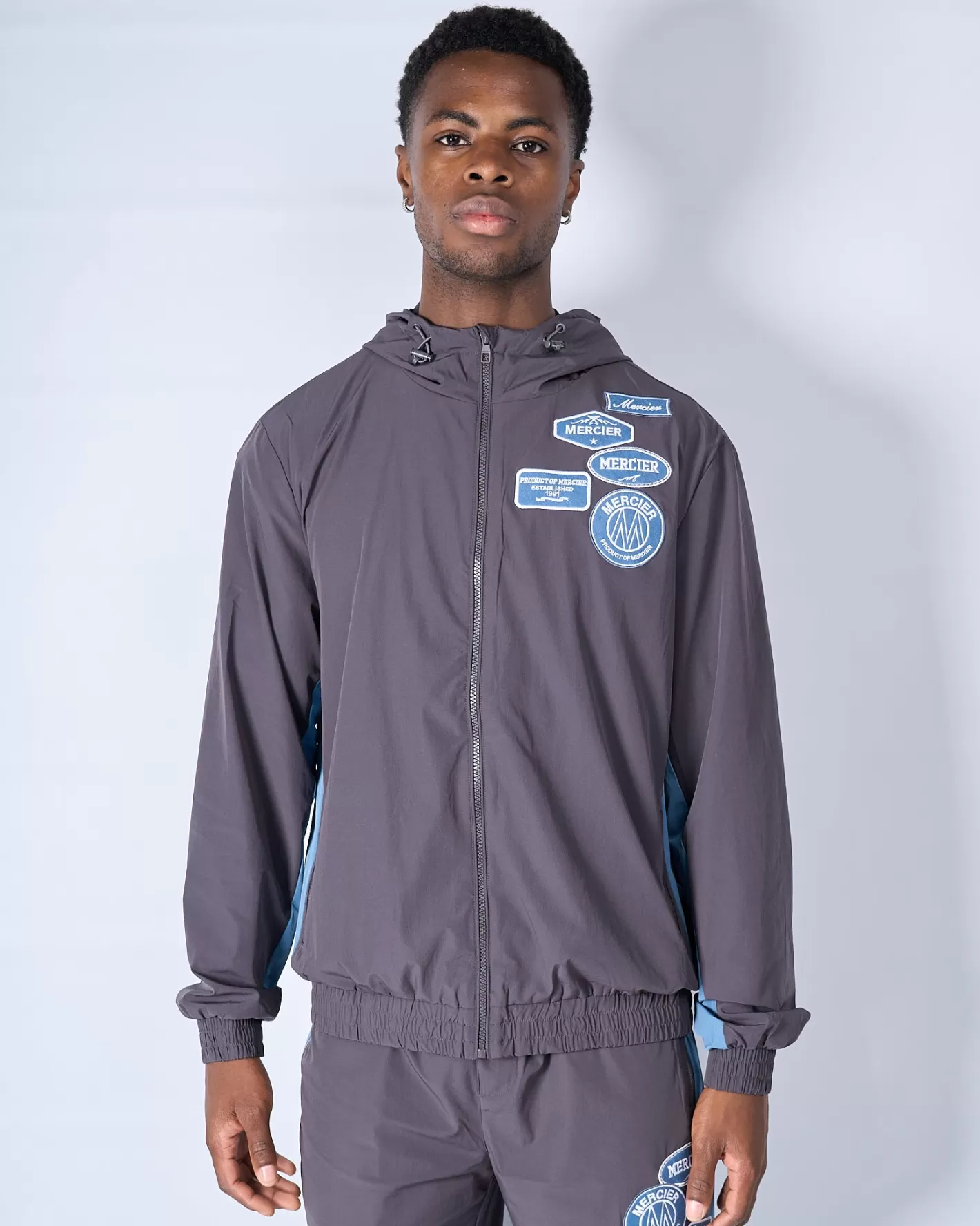 Homme Mercier Coupe-vent Et Cargaisons<Slate Flint Contrast Badge Windbreaker