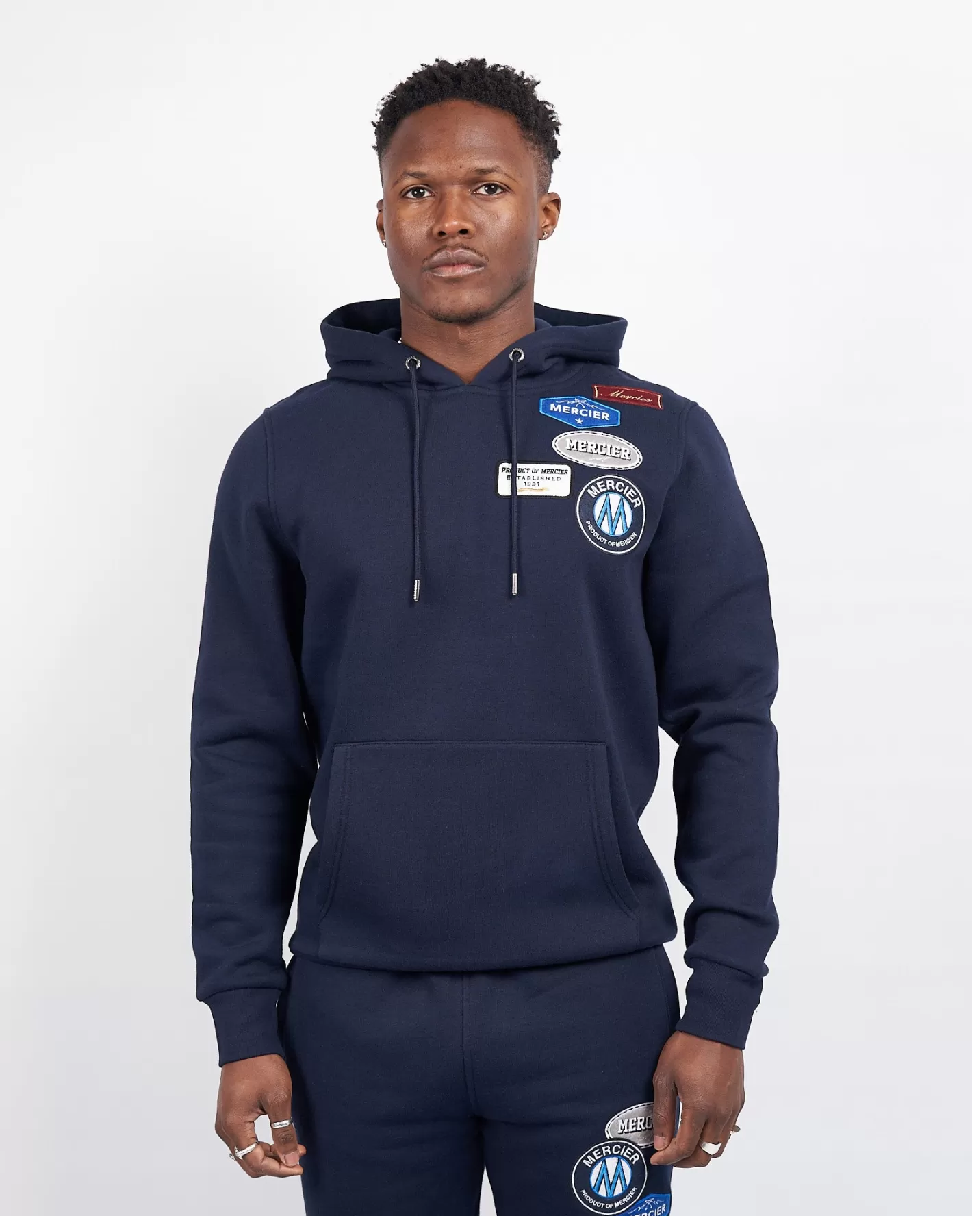 Homme Mercier Hauts De Survêtement/sweats À Capuche | Survêtements<Sweat à capuche bleu marine ET Badge.