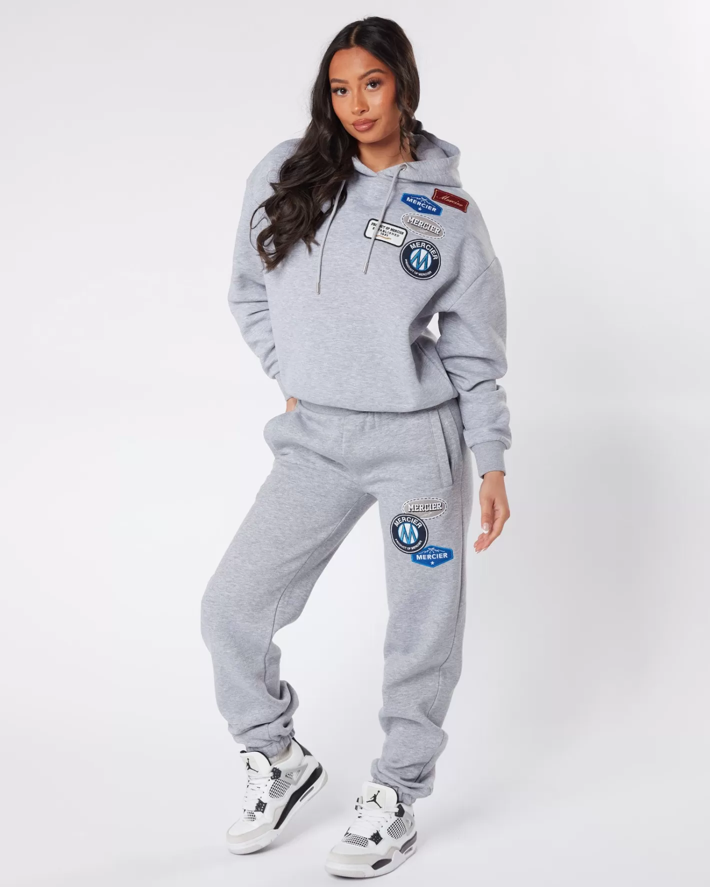 Femme Mercier Hoodies Des Femmes | Survêtements Pour Femmes<Sweat à capuche gris chiné Original Badge pour femme
