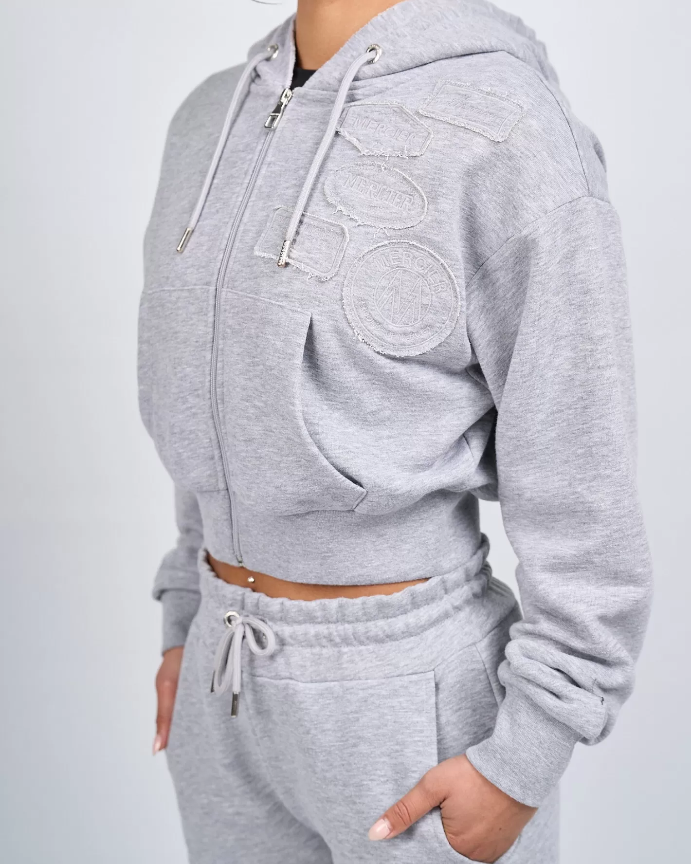 Femme Mercier Outlet Femmes | Hoodies Des Femmes<Sweat à capuche gris chiné OG Badge Raw pour femme
