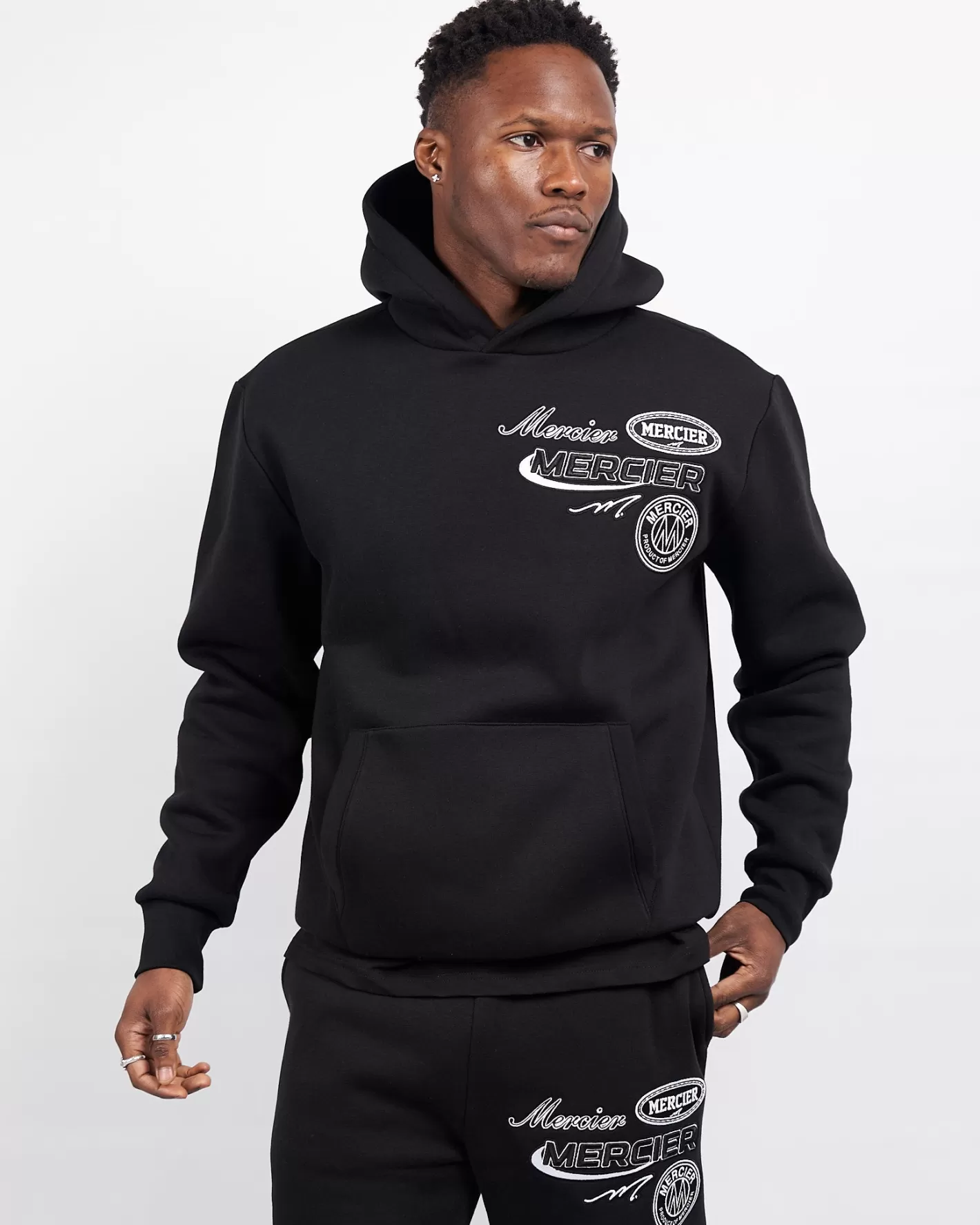 Homme Mercier Hauts De Survêtement/sweats À Capuche | Survêtements<Sweat à capuche noir Racer Badge