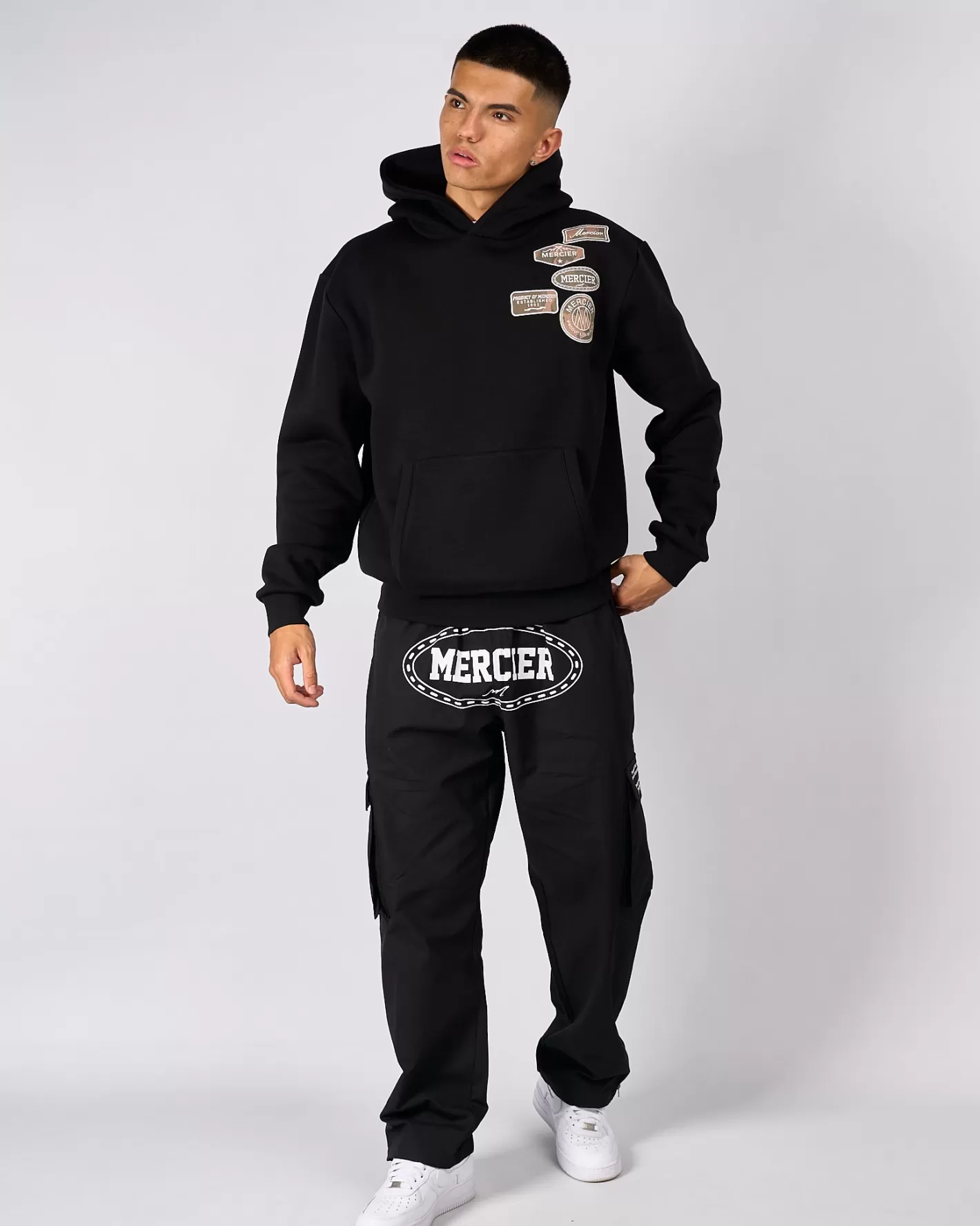 Homme Mercier Hauts De Survêtement/sweats À Capuche<Sweats à capuche noirs Camo AND Badge