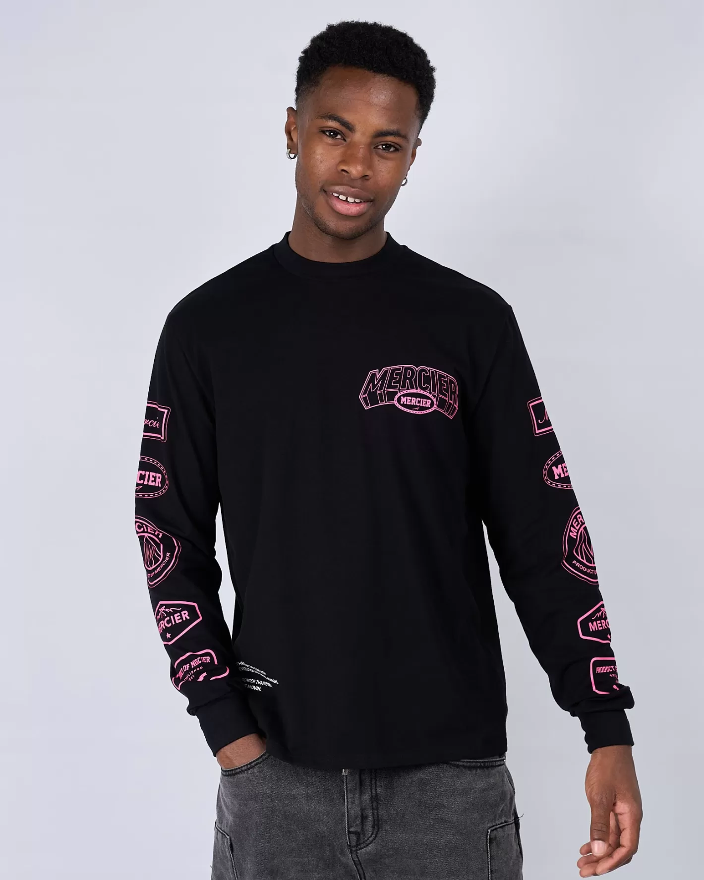 Homme Mercier T-shirts<Tshirt à manches longues noir rose Compton