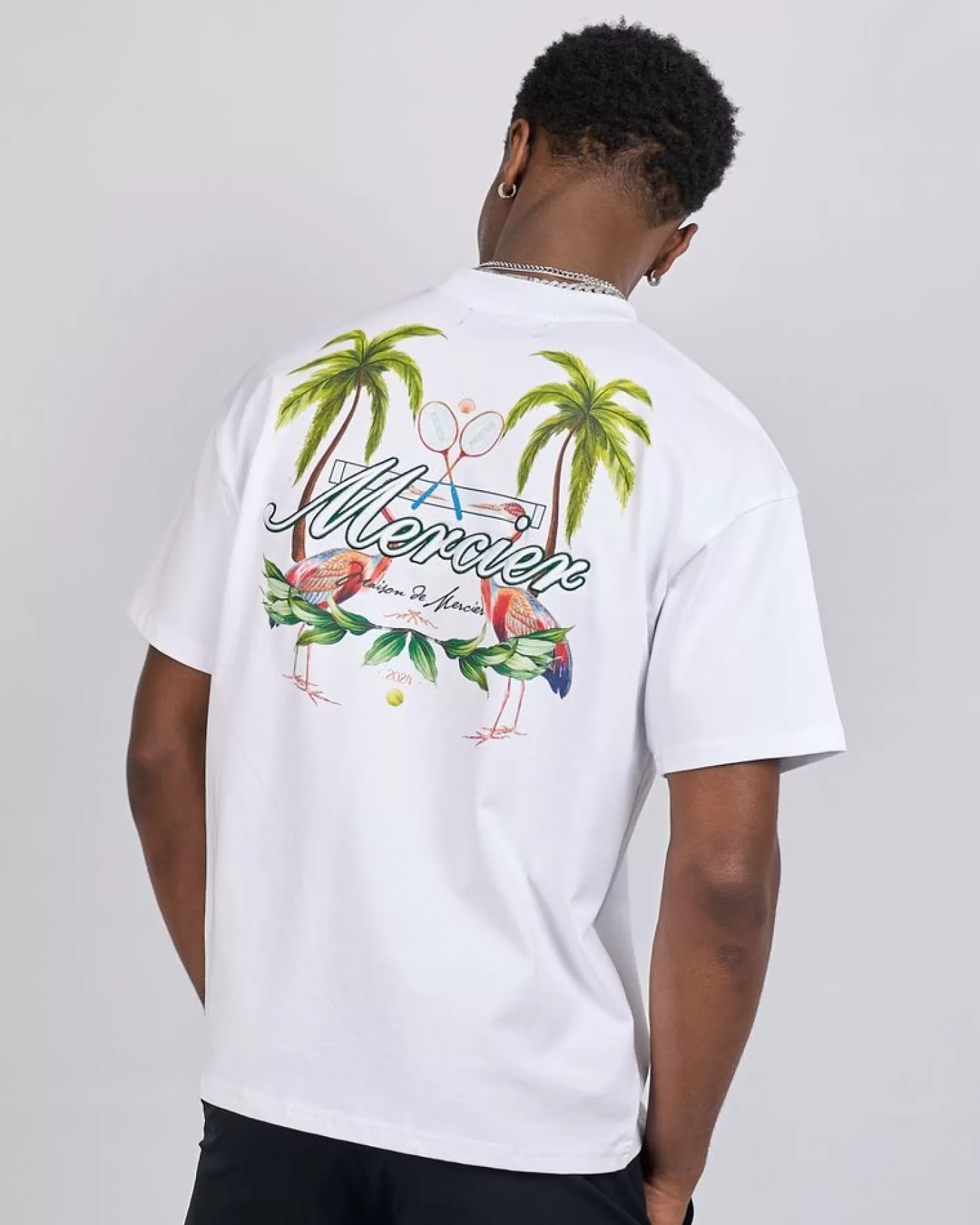 Homme Mercier Ensembles D'été | T-shirts<Tshirt Blanc Palm Serve