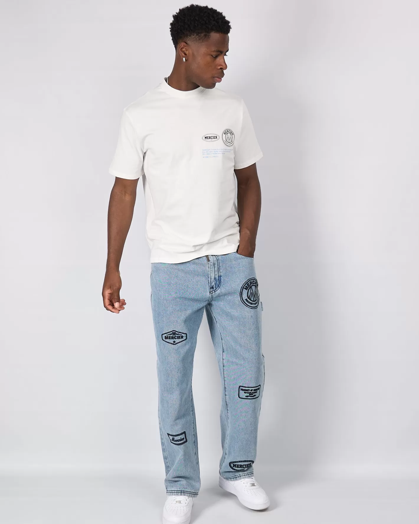 Homme Mercier T-shirts<T-shirt décontracté bleu blanc Caruso
