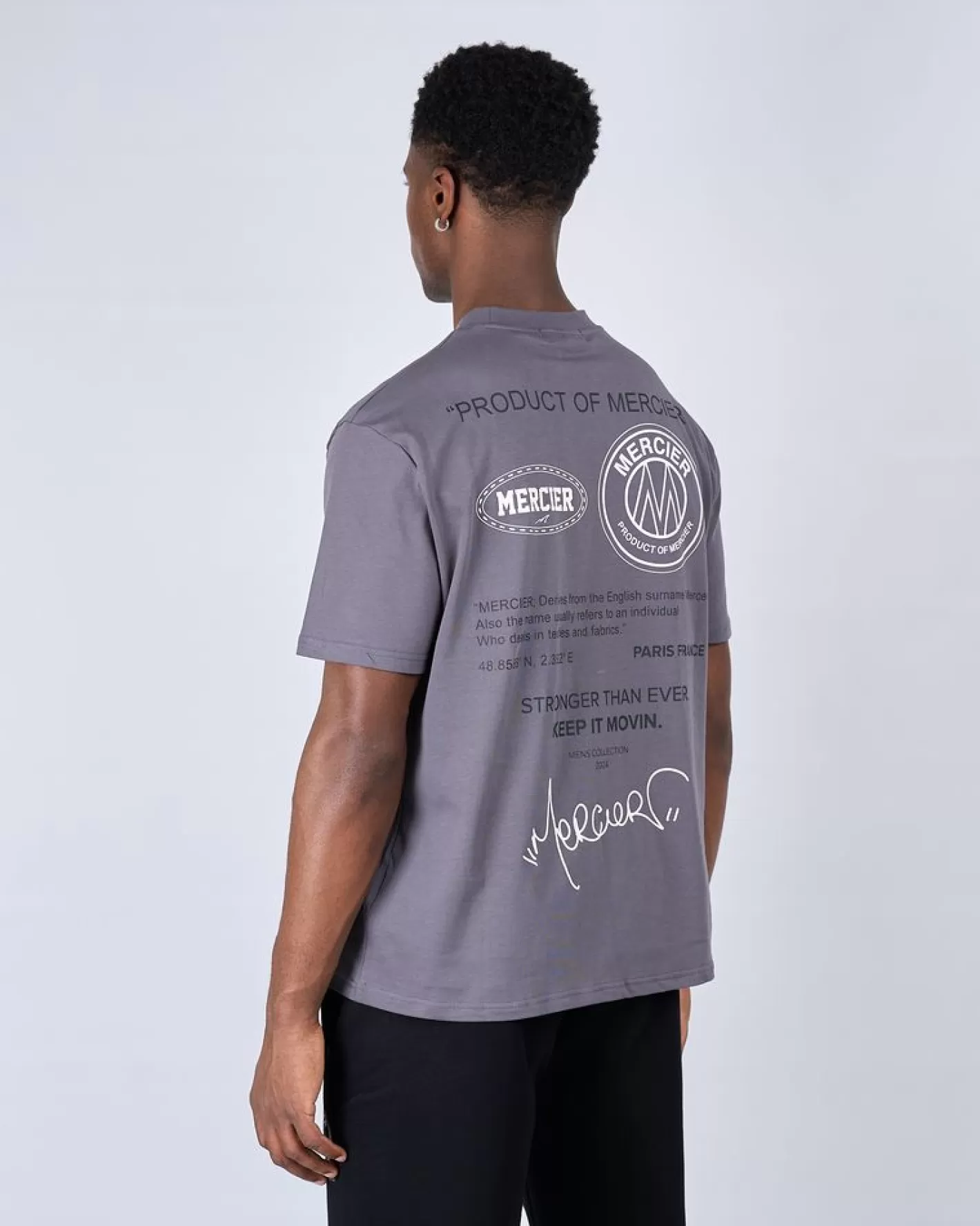 Homme Mercier T-shirts<Tshirt Décontracté Caruso Blanc Acier