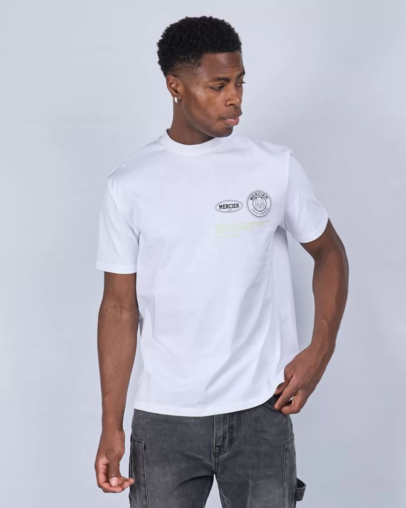 Homme Mercier T-shirts<T-shirt décontracté vert blanc Caruso