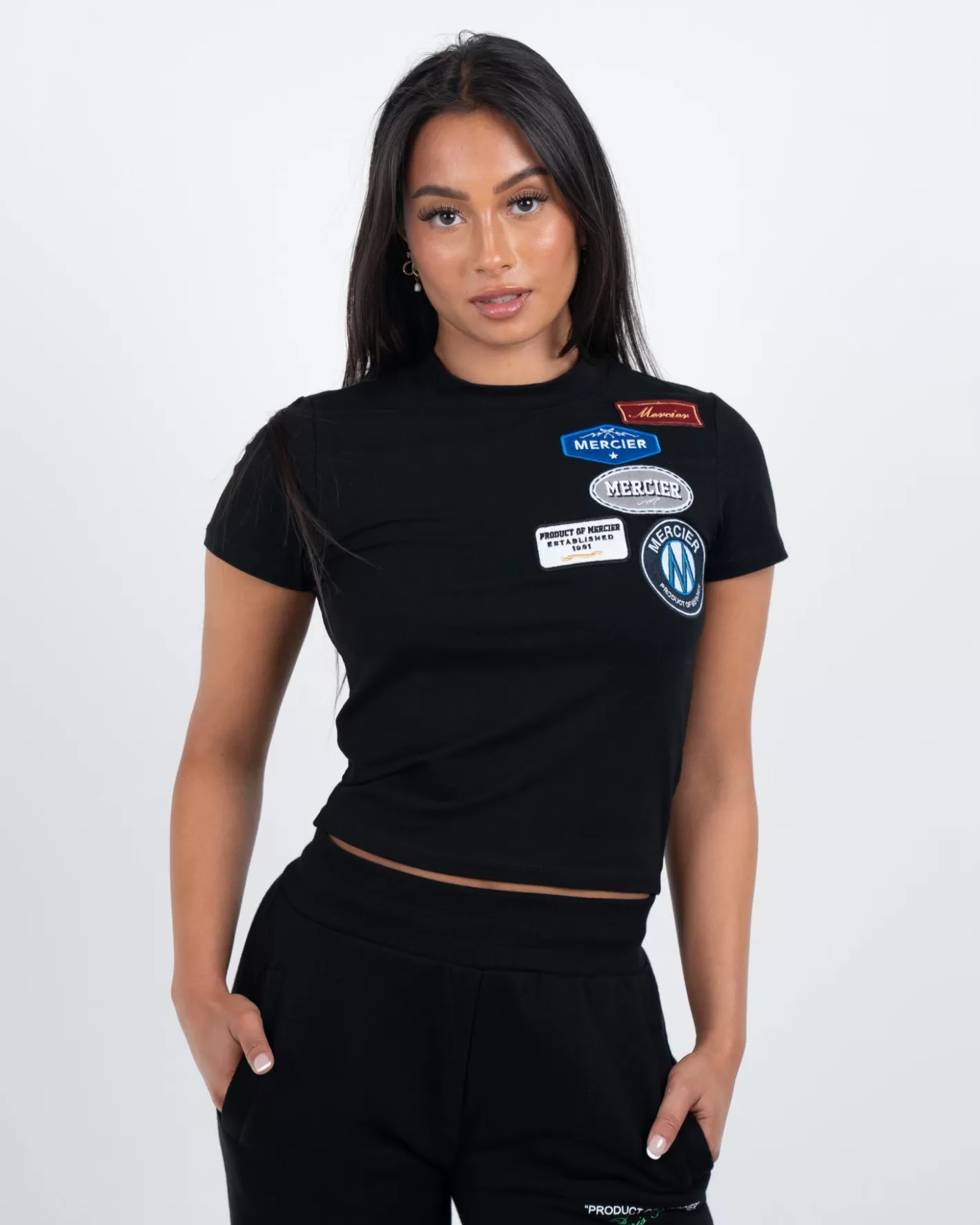 Femme Mercier Hauts Pour Femmes 23<T-Shirt Noir Ajusté OG