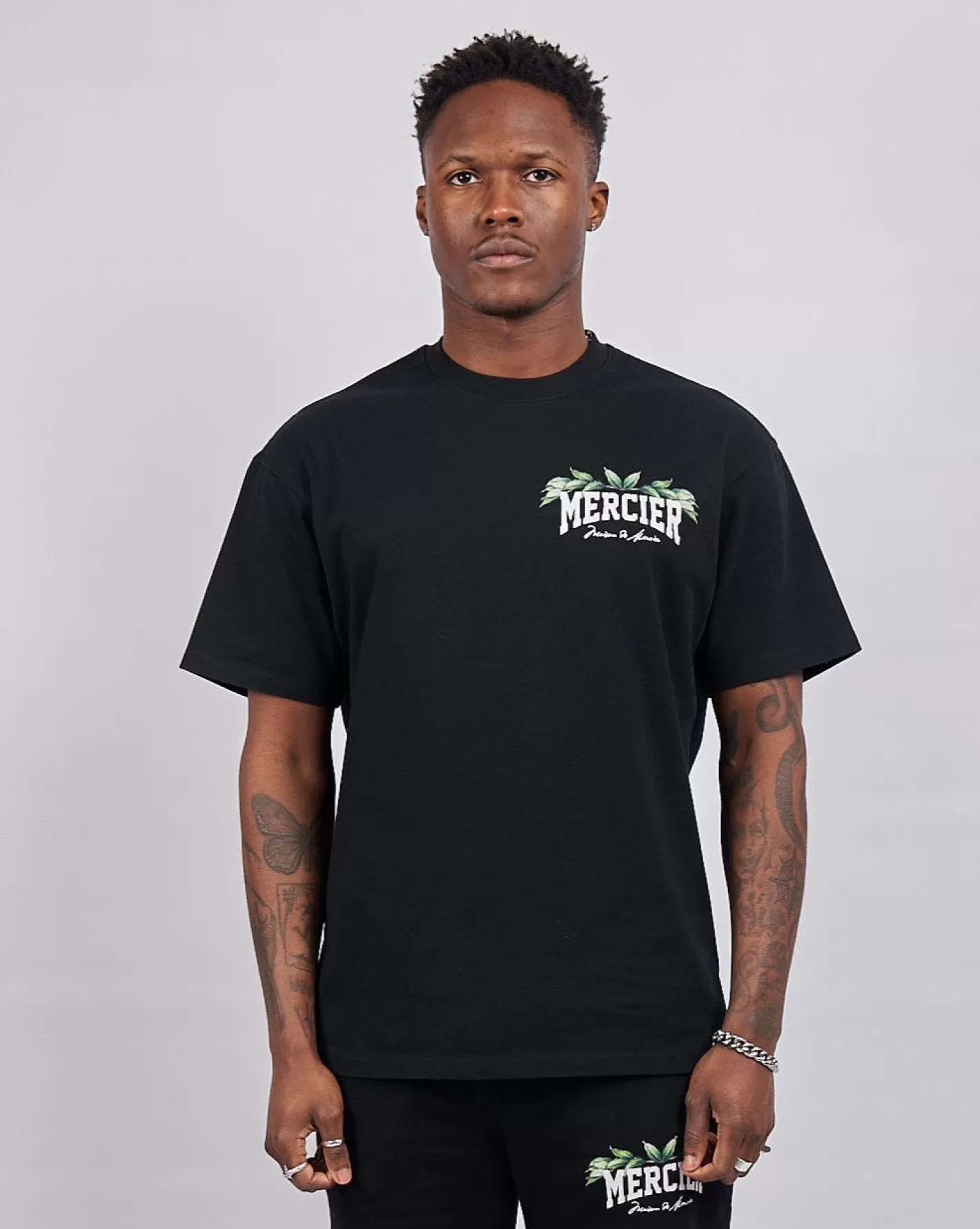 Homme Mercier T-shirts<TShirt noir Botanic Court