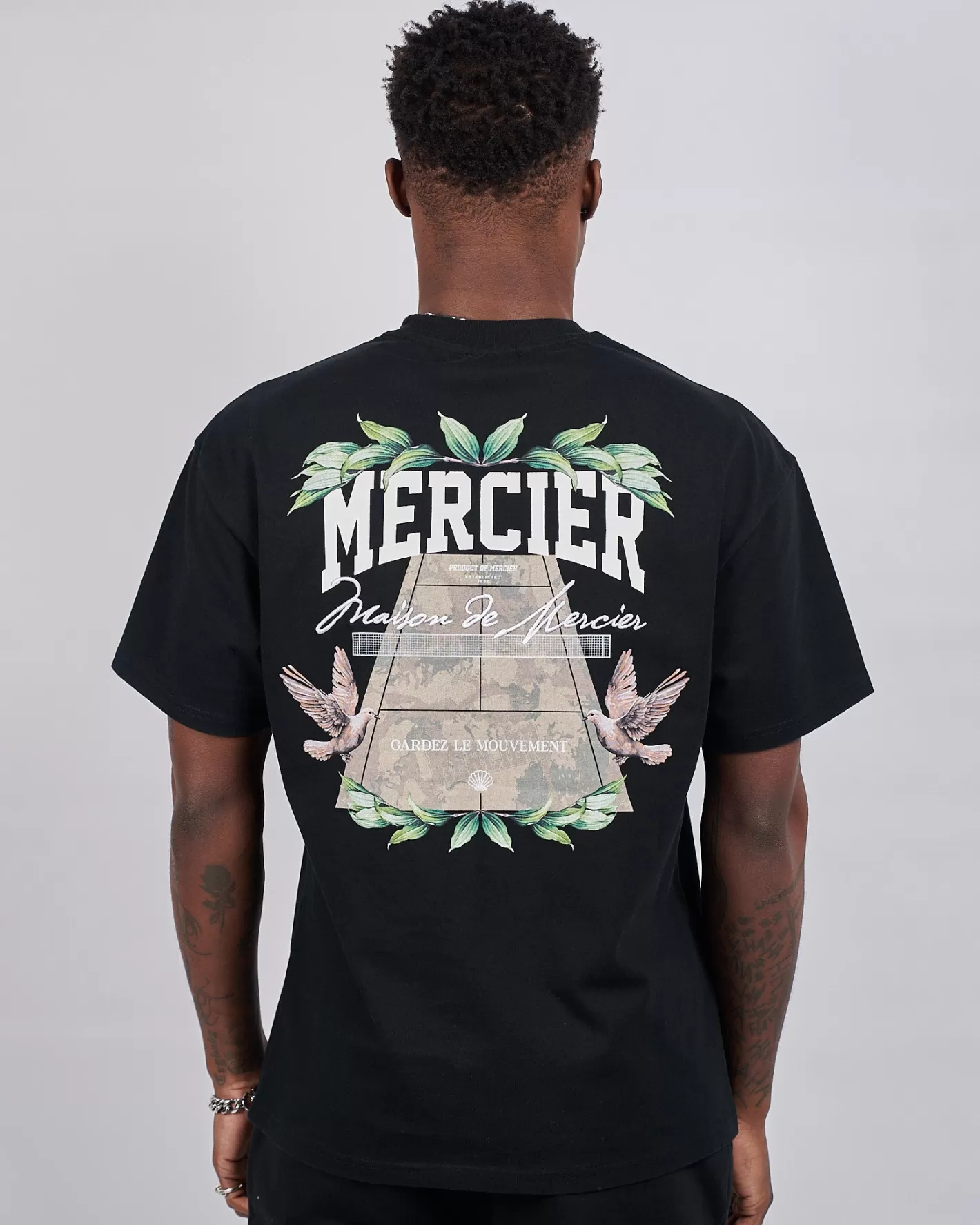 Homme Mercier T-shirts<TShirt noir Botanic Court