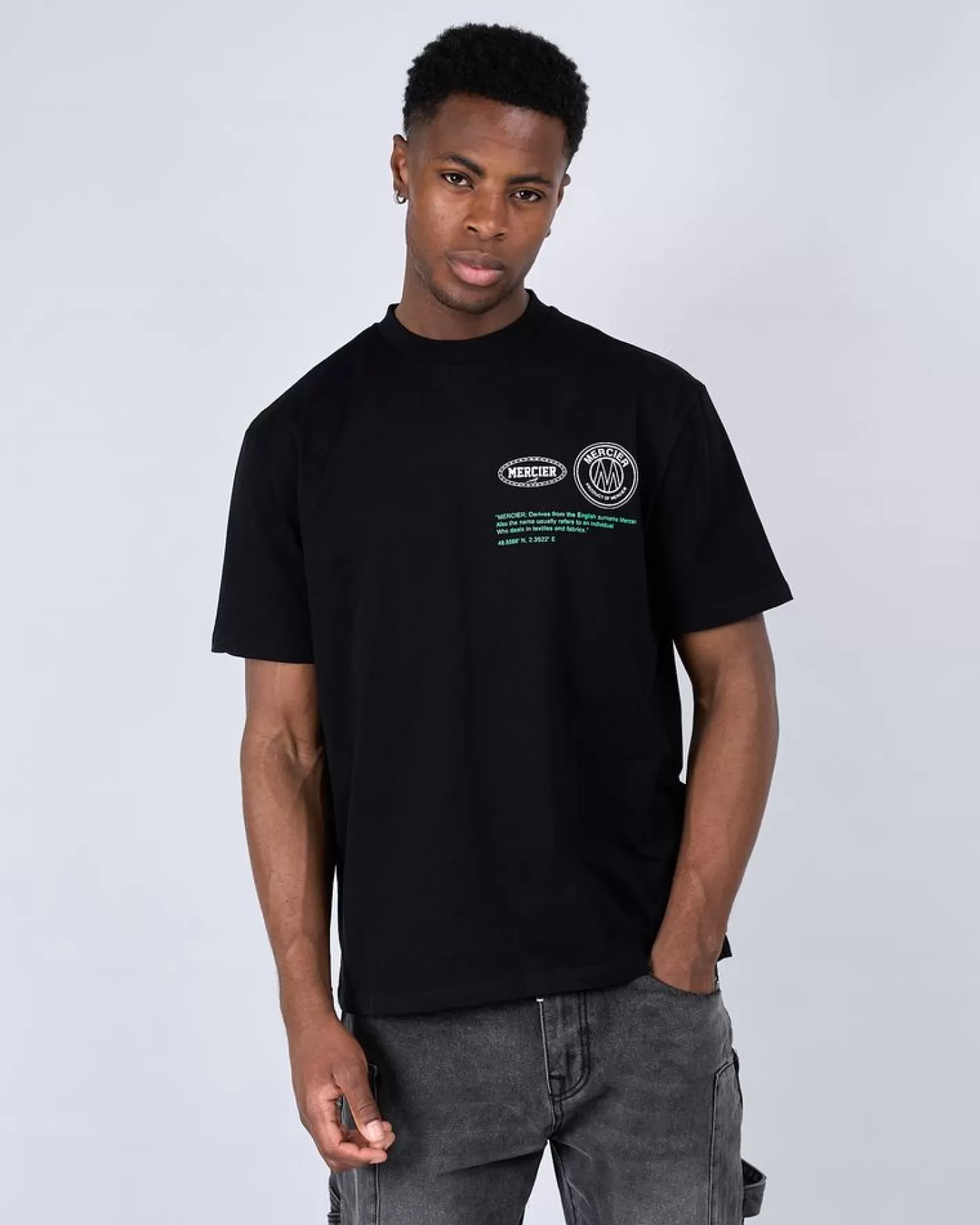 Homme Mercier T-shirts<Tshirt noir vert Caruso