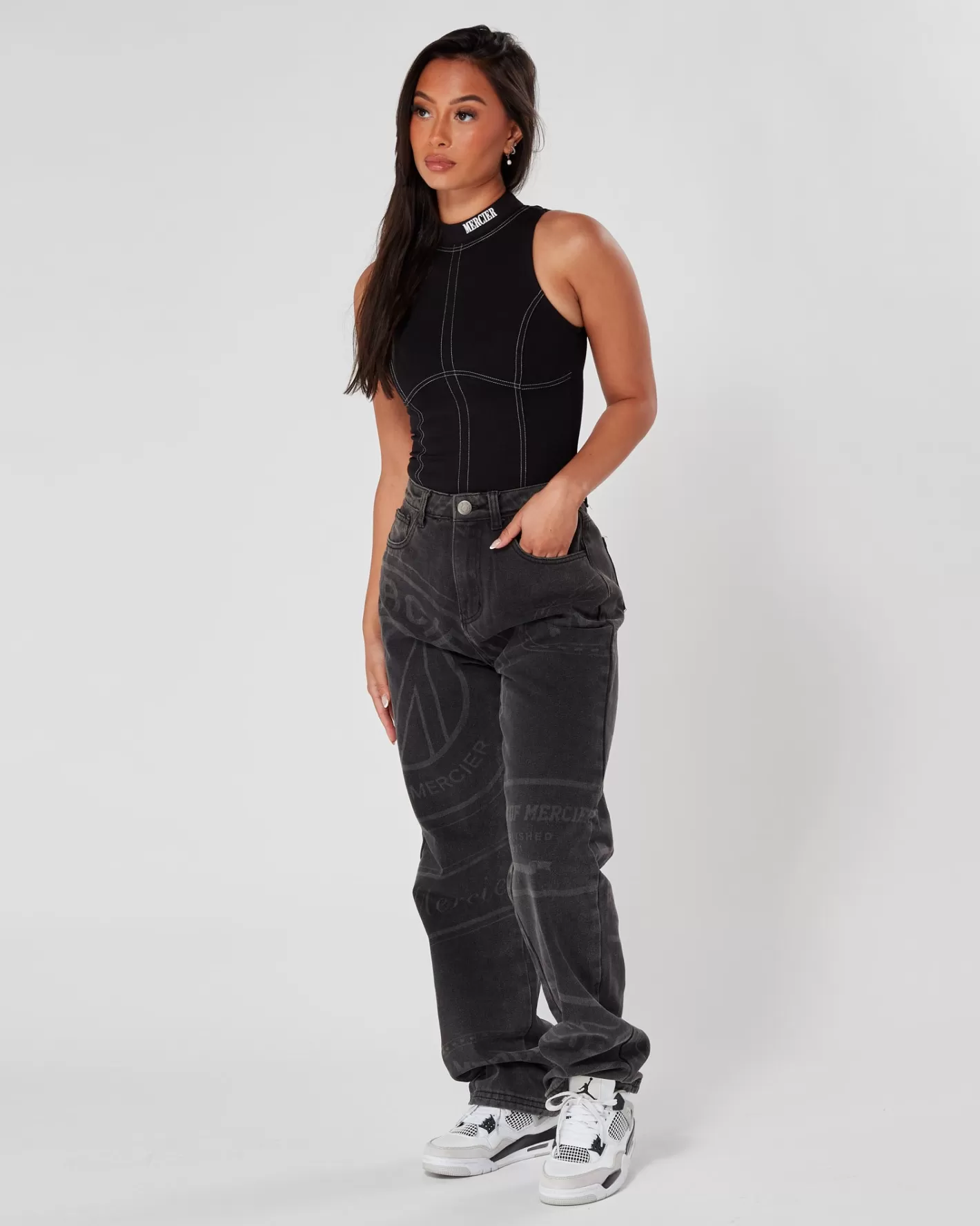 Femme Mercier Outlet Femmes<Womens Black Maison Stitch Bodysuit