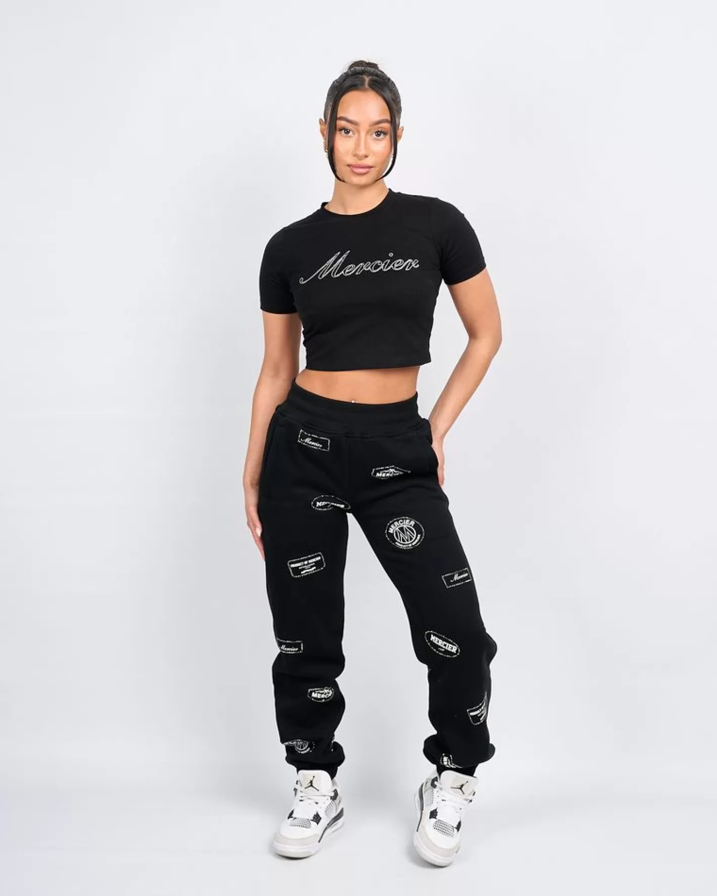 Femme Mercier Hauts Pour Femmes 23<Womens Black Script Diamante Baby Tshirt