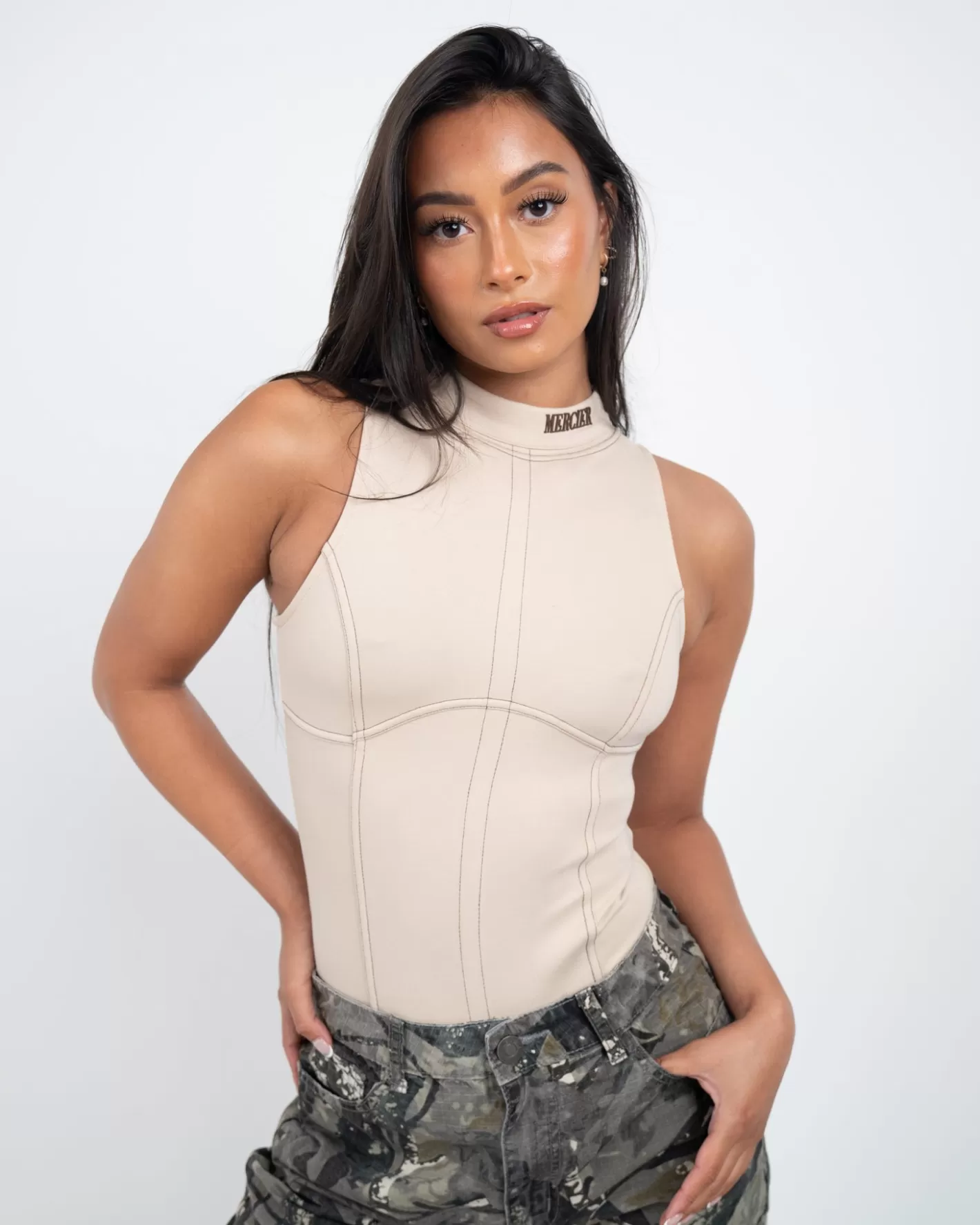 Femme Mercier Outlet Femmes<Womens Ecru Maison Stitch Bodysuit