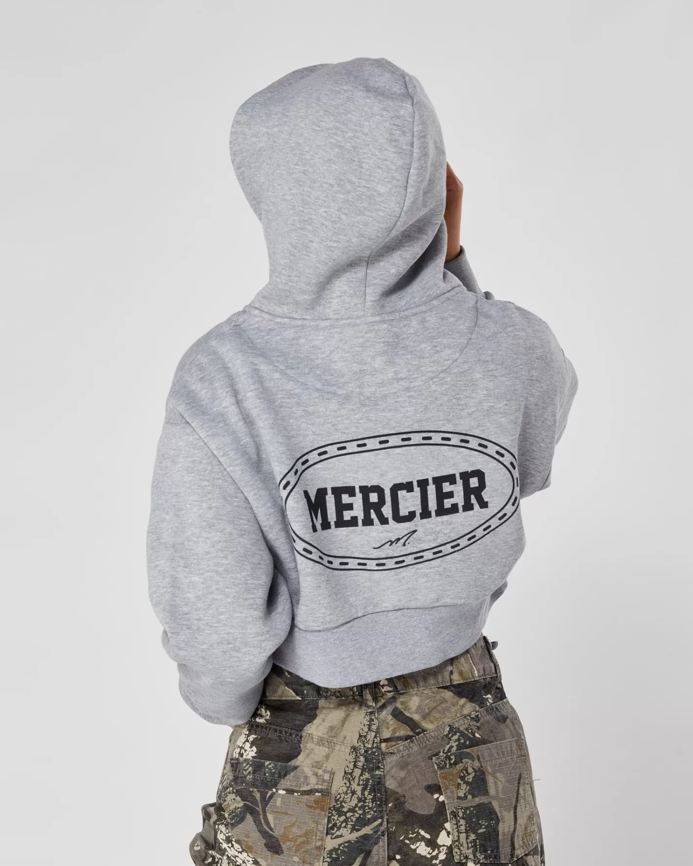 Femme Mercier Outlet Femmes<Womens Grey Marl Maison Cropped Hoodie