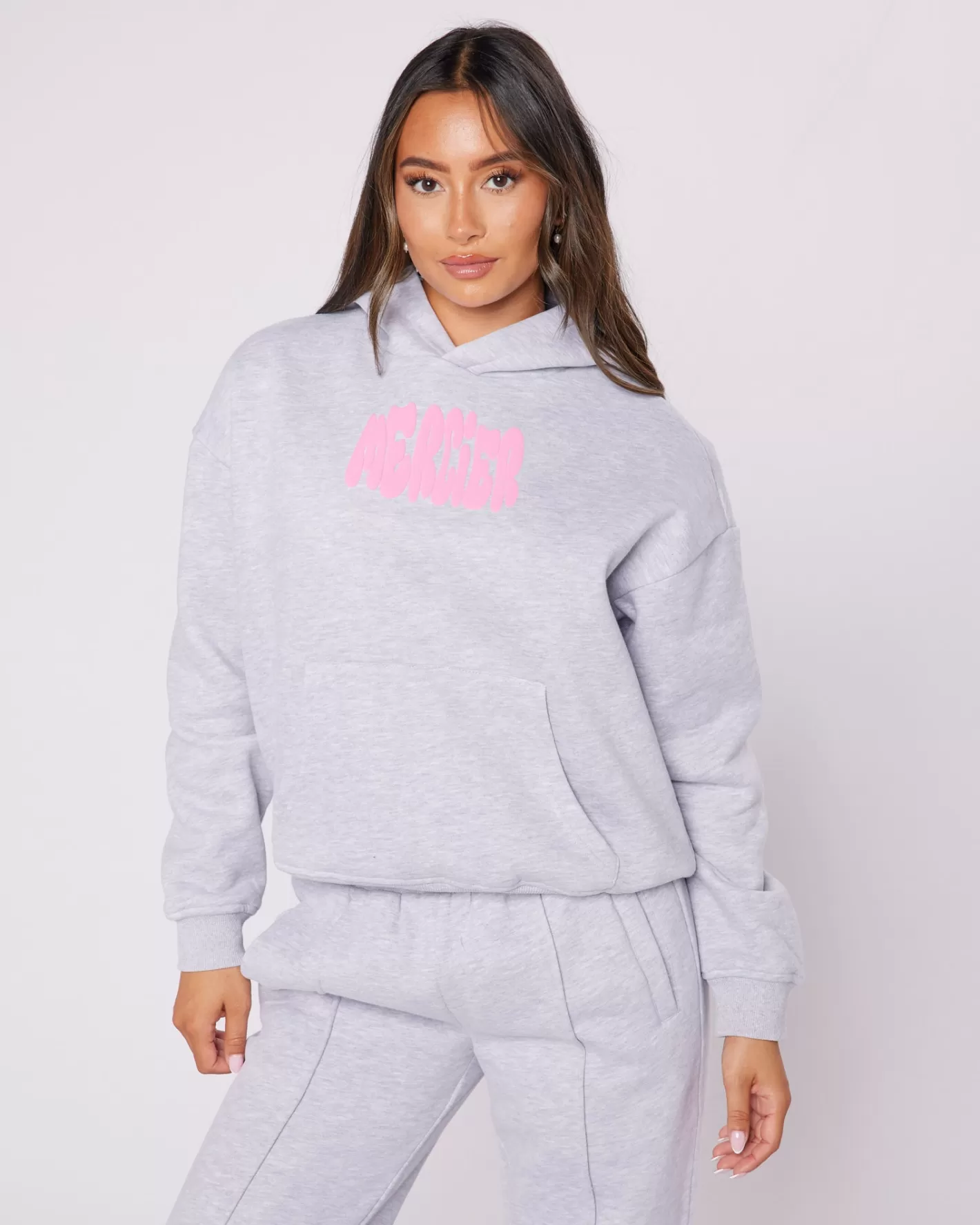 Femme Mercier Hoodies Des Femmes | Survêtements Pour Femmes<Womens Grey Pink Bubble Hoodie