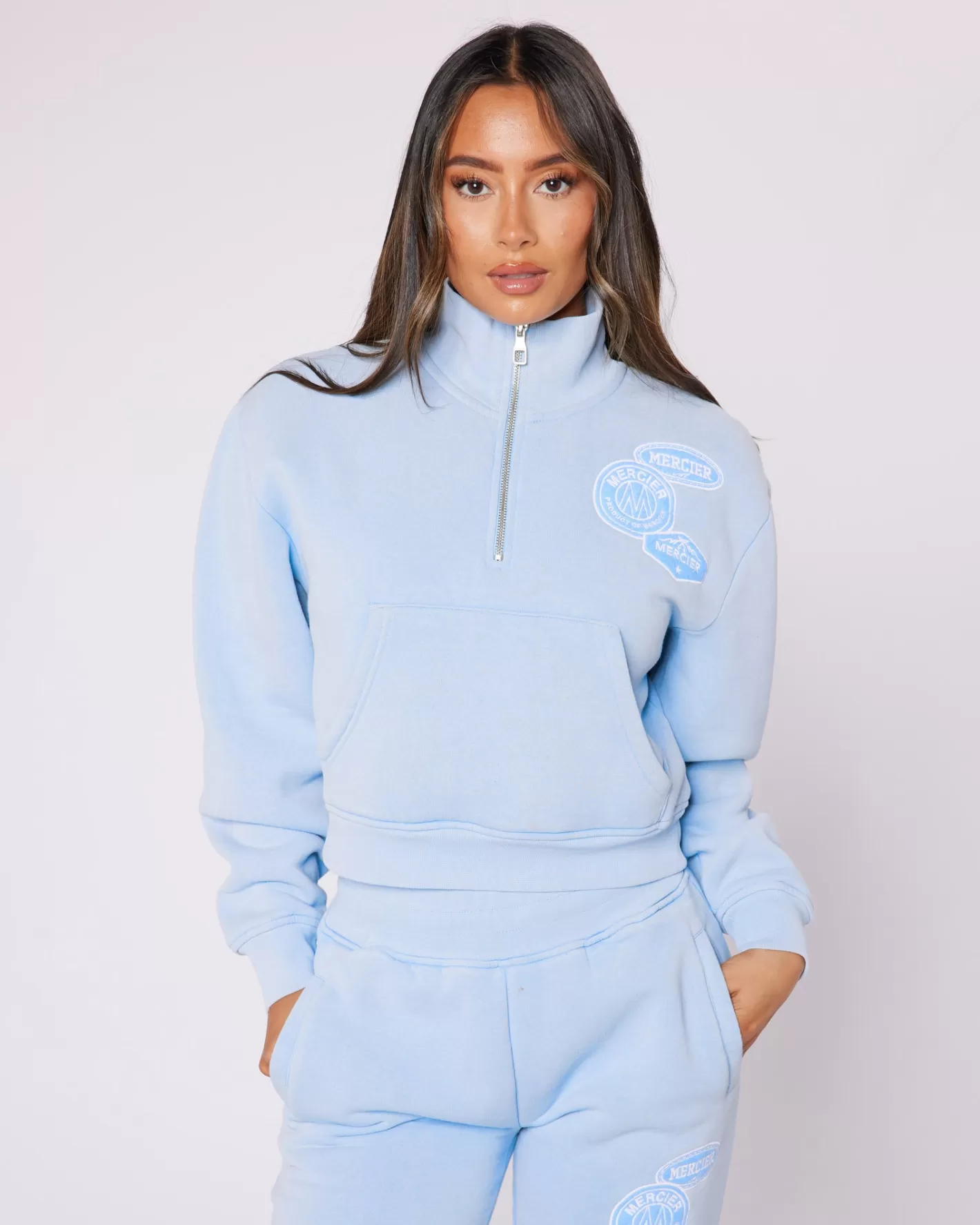 Femme Mercier Hoodies Des Femmes | Survêtements Pour Femmes<Zip OG Quarter Bleu Lavé