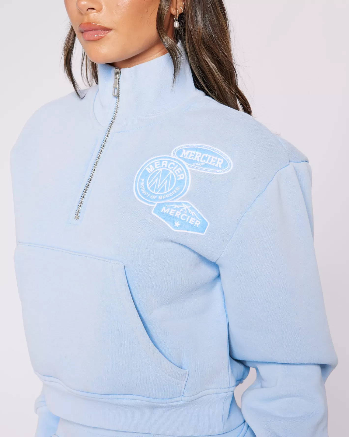 Femme Mercier Hoodies Des Femmes | Survêtements Pour Femmes<Zip OG Quarter Bleu Lavé